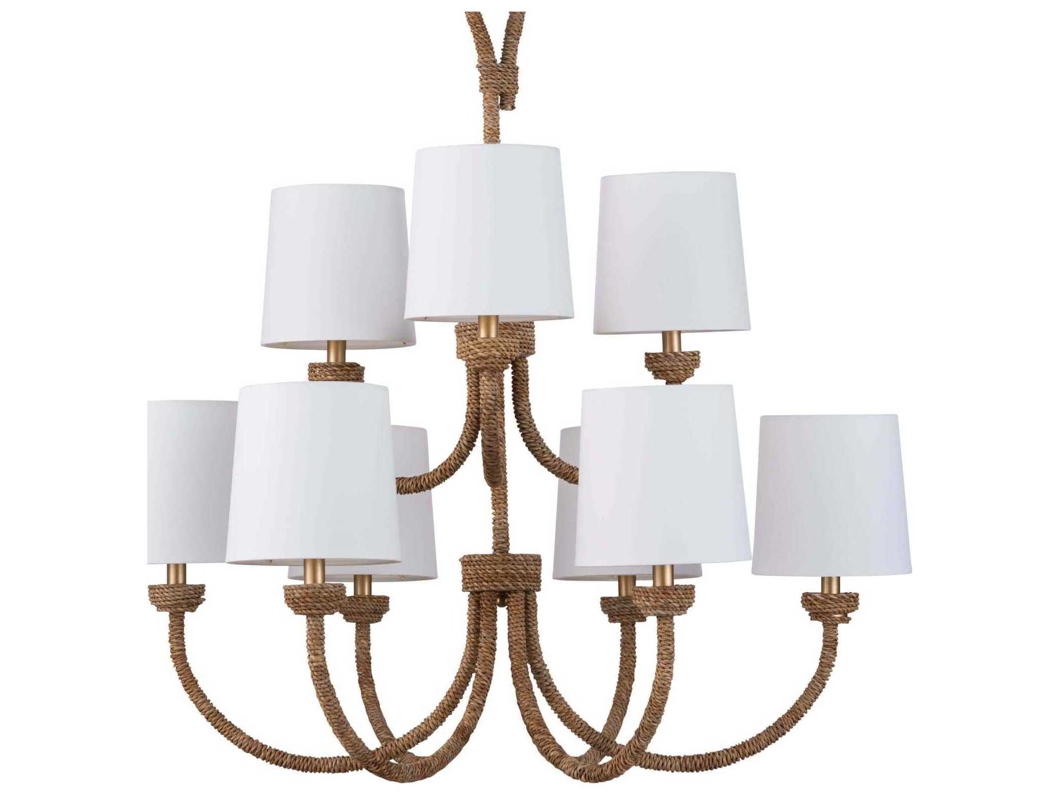 Regina Andrew 9-Light Natural Polished Brass Brown Empire Tiered Chandelier