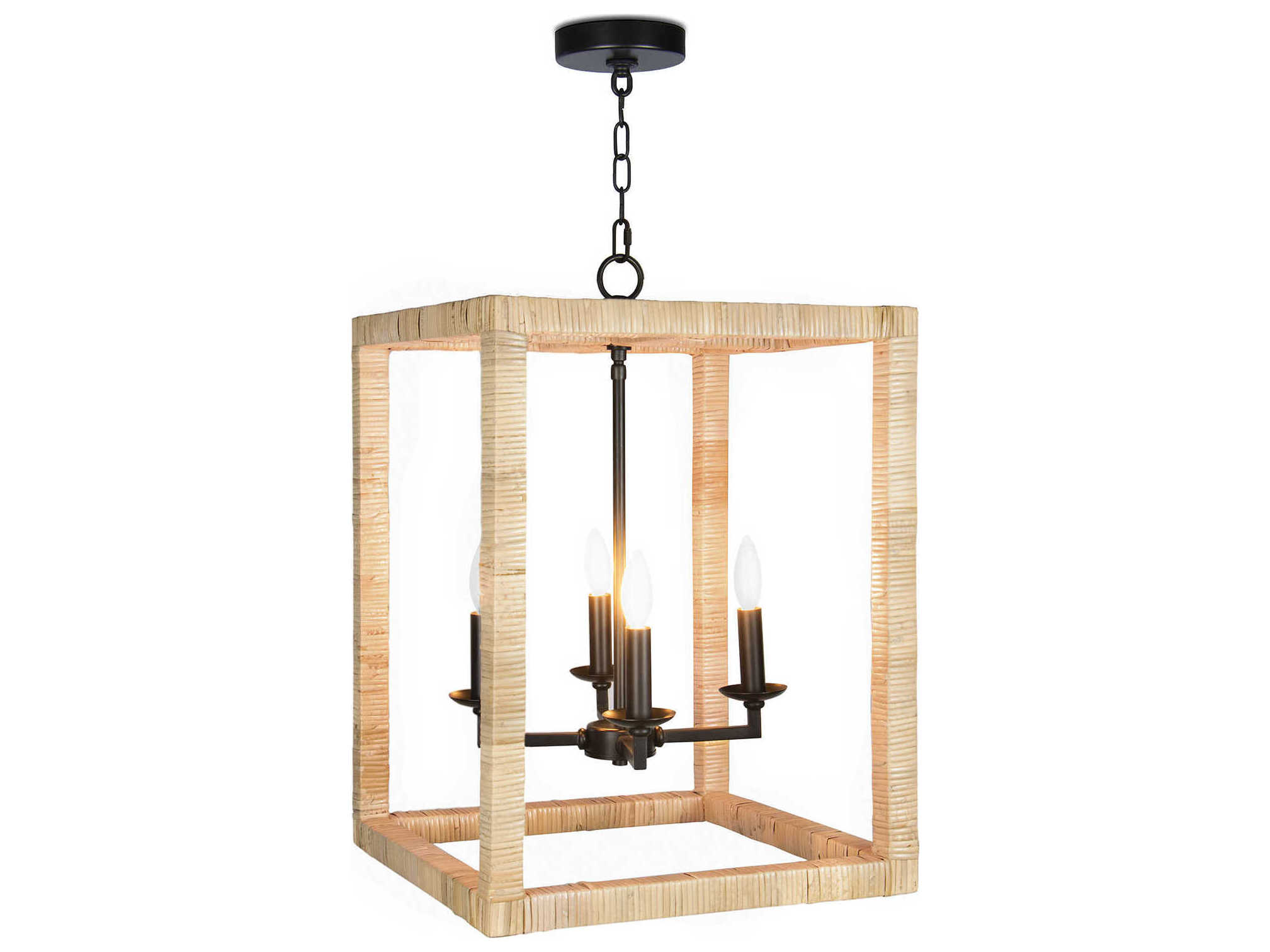 Regina Andrew Newport 4-Light Natural Brown Candelabra Geometric Chandelier