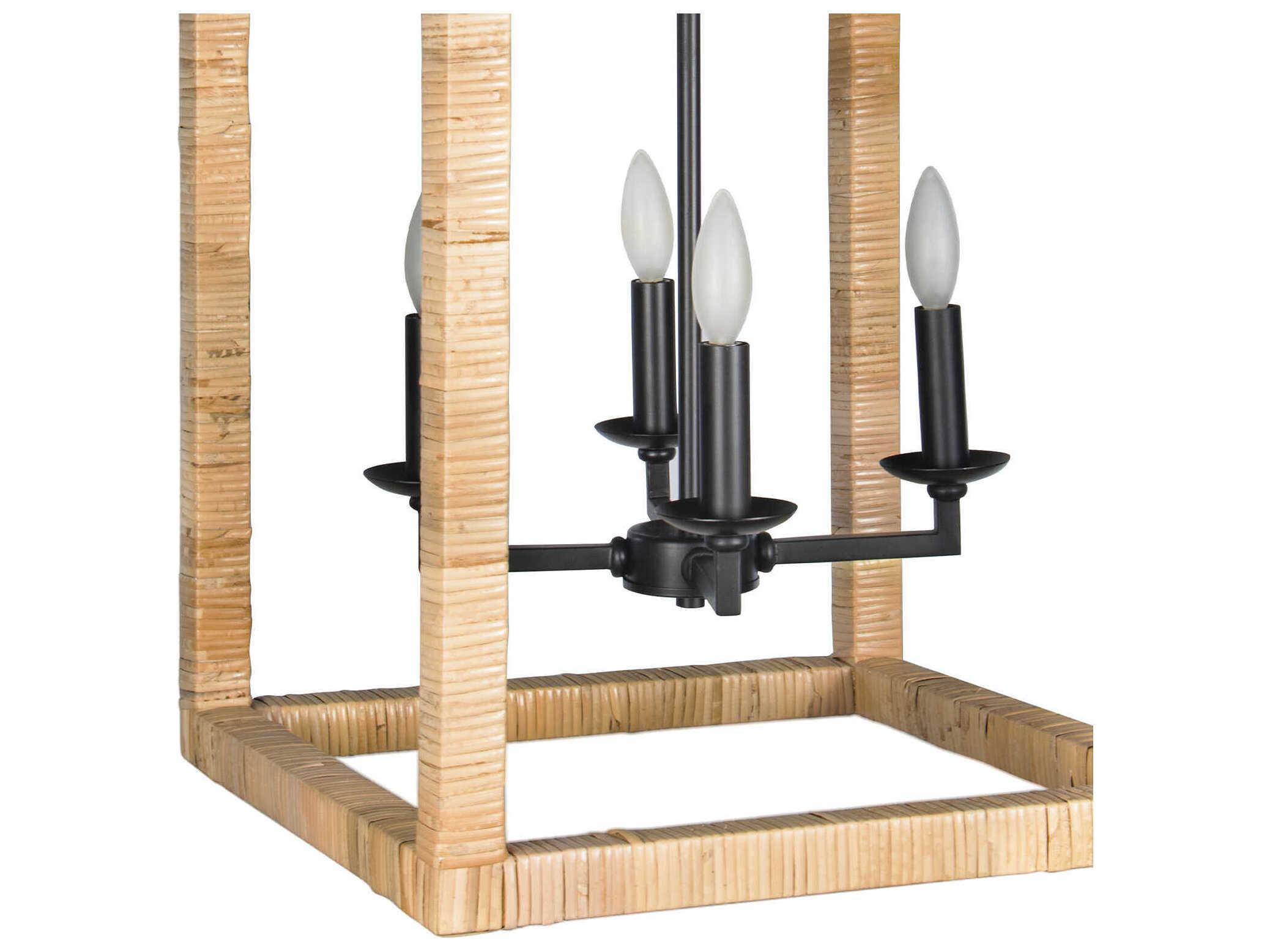 Regina Andrew Newport 4-Light Natural Brown Candelabra Geometric Chandelier