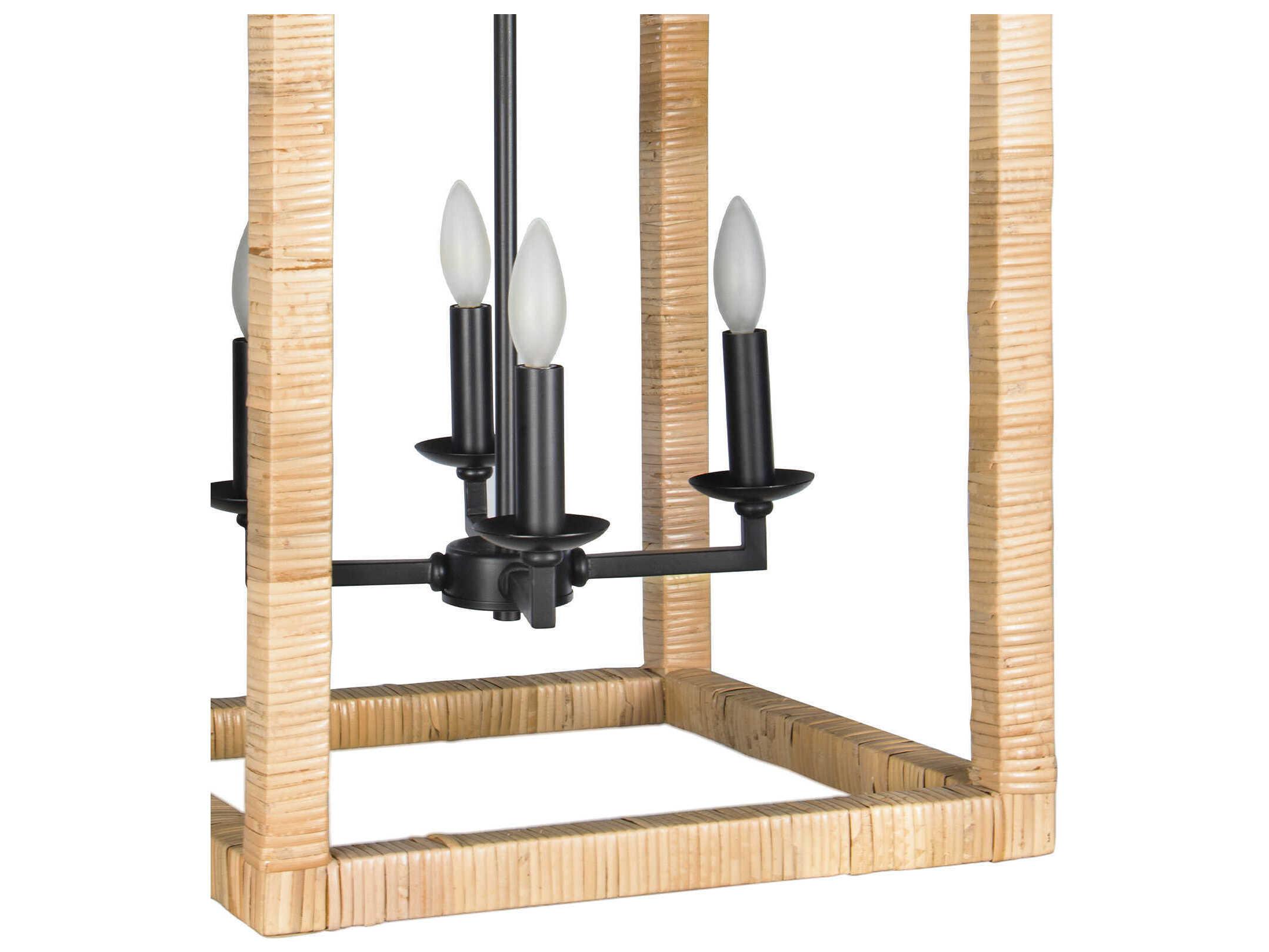 Regina Andrew Newport 4-Light Natural Brown Candelabra Geometric Chandelier