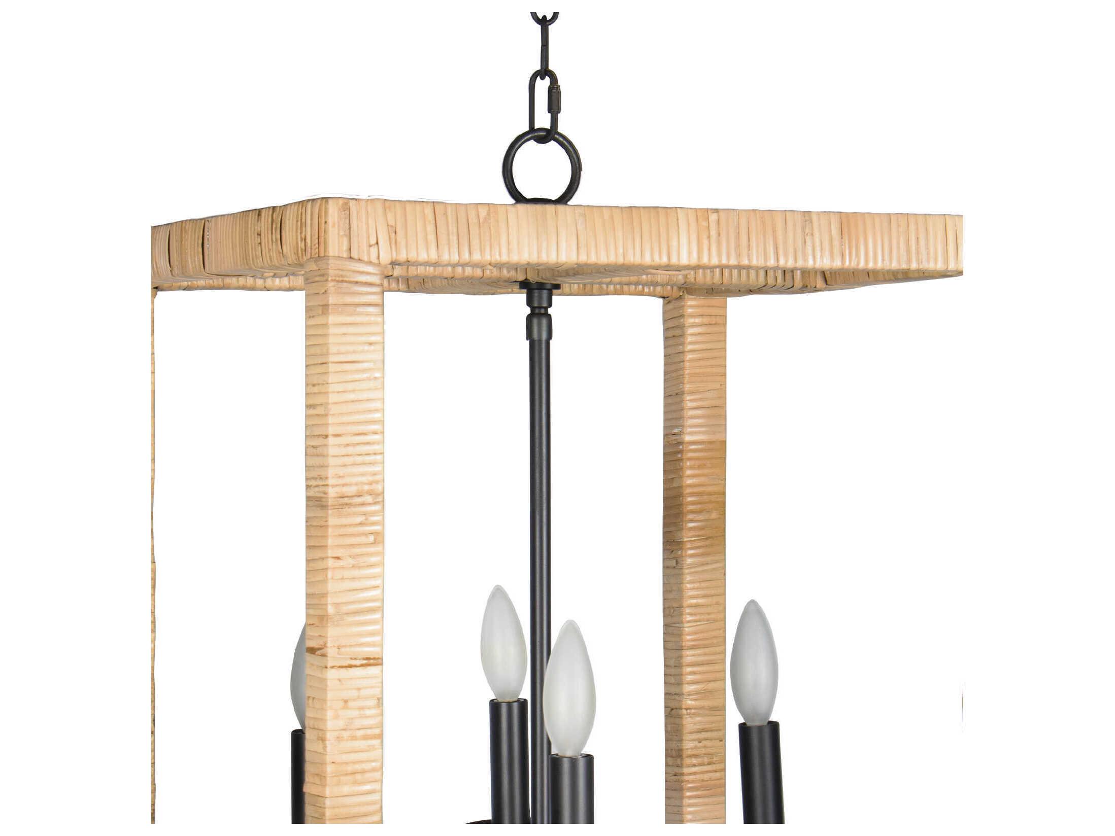 Regina Andrew Newport 4-Light Natural Brown Candelabra Geometric Chandelier