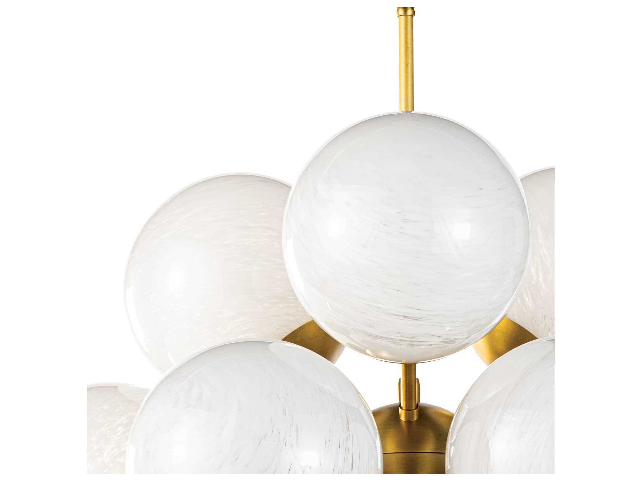 Regina Andrew La Dame 13-Light Natural Brass White Globe Pendant