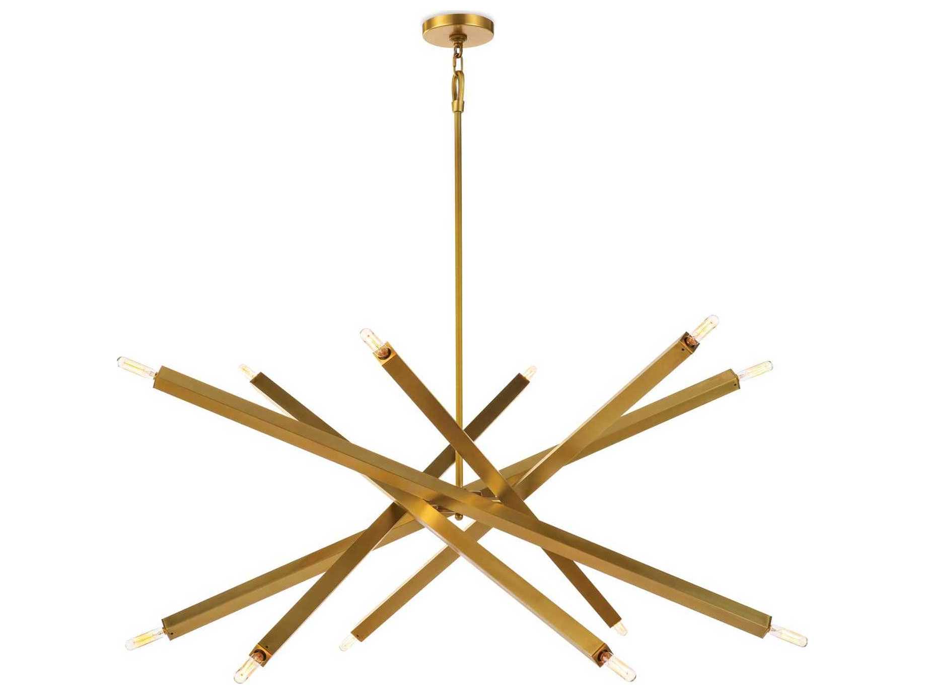 Regina Andrew Viper 12-Light Natural Brass Sputnik Chandelier