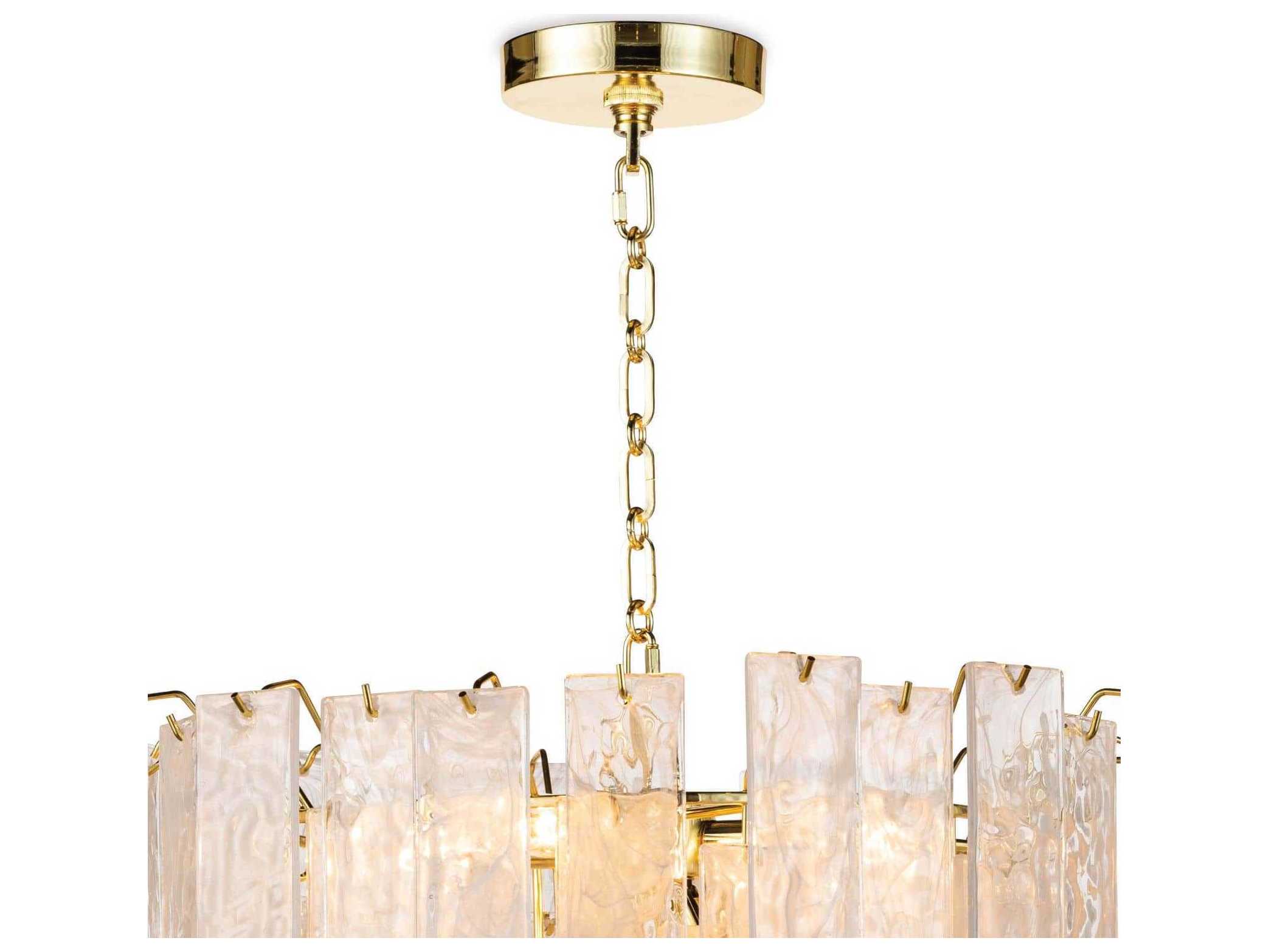Regina Andrew Glacier 8-Light Clear Brass Glass Pendant