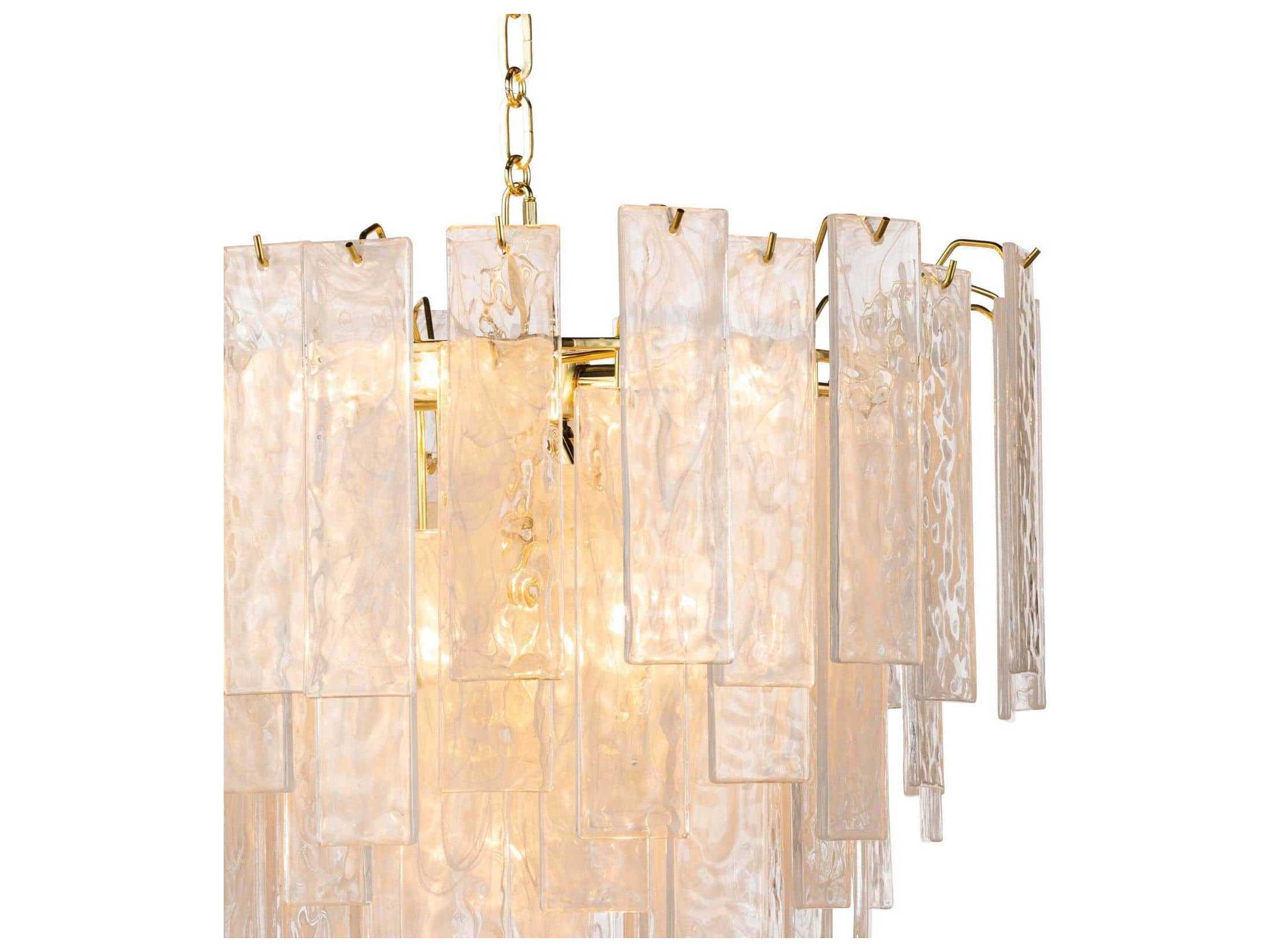 Regina Andrew Glacier 8-Light Clear Brass Glass Pendant