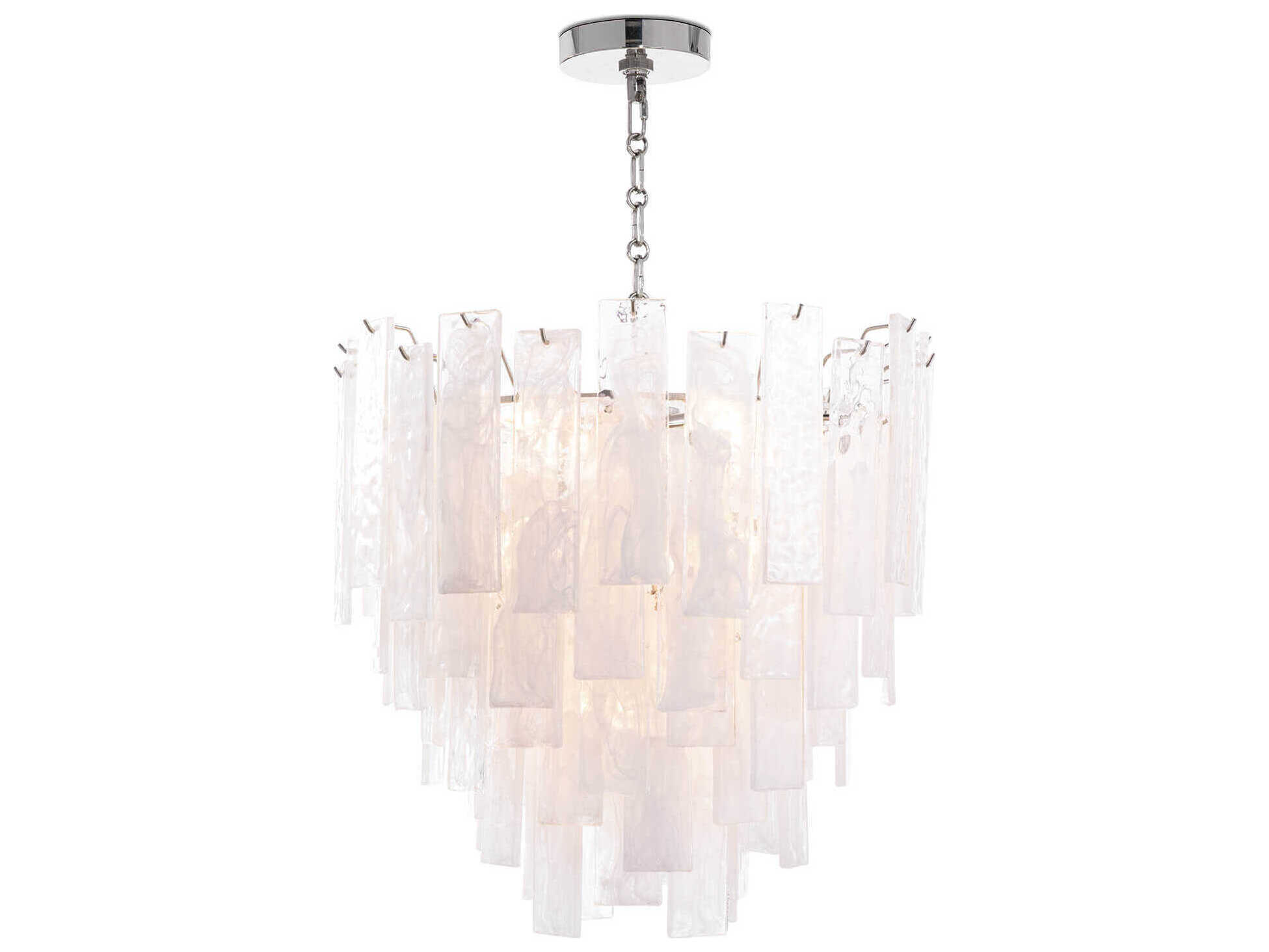 Regina Andrew Glacier 8-Light Clear Nickel Glass Pendant