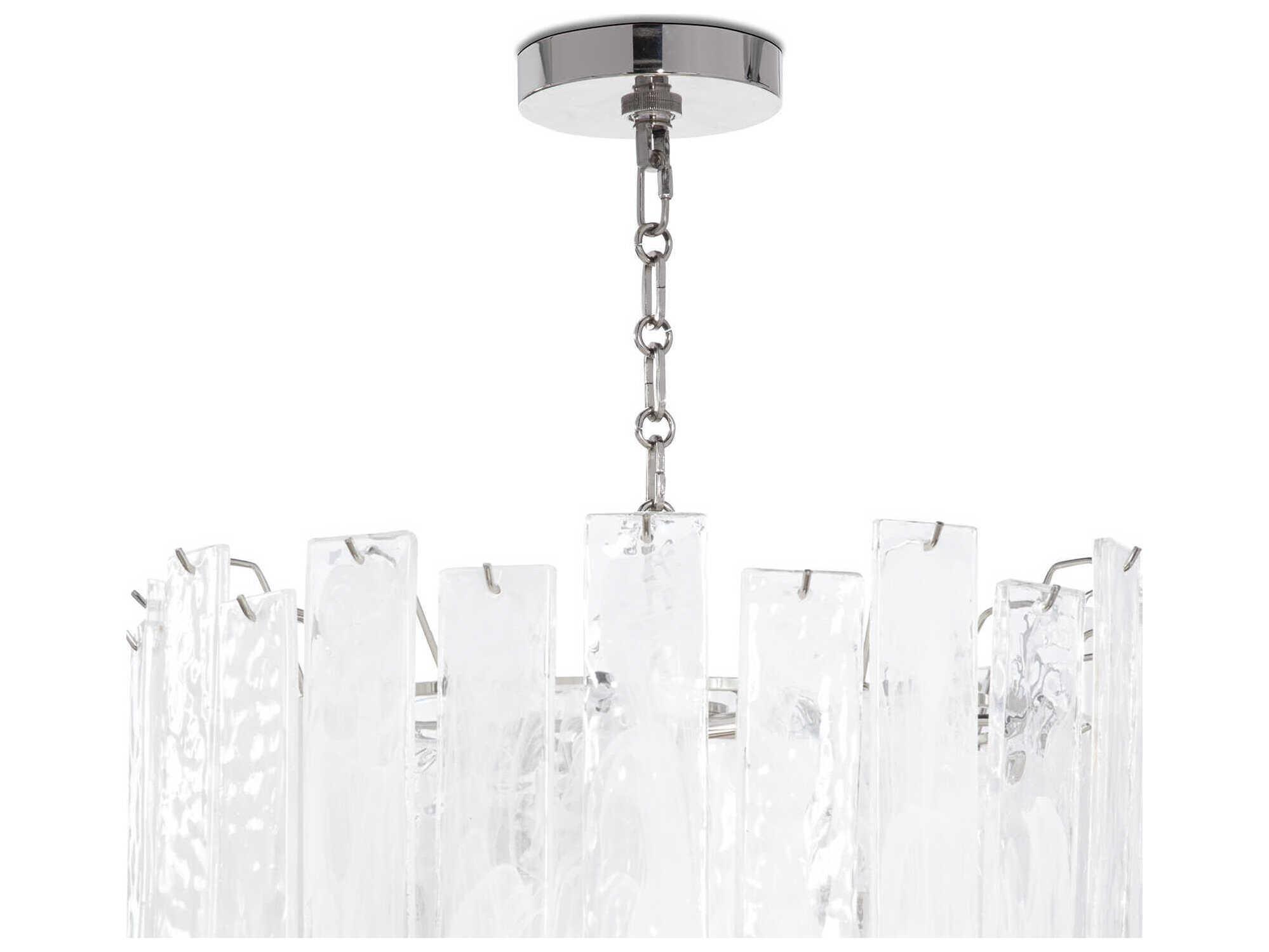 Regina Andrew Glacier 8-Light Clear Nickel Glass Pendant