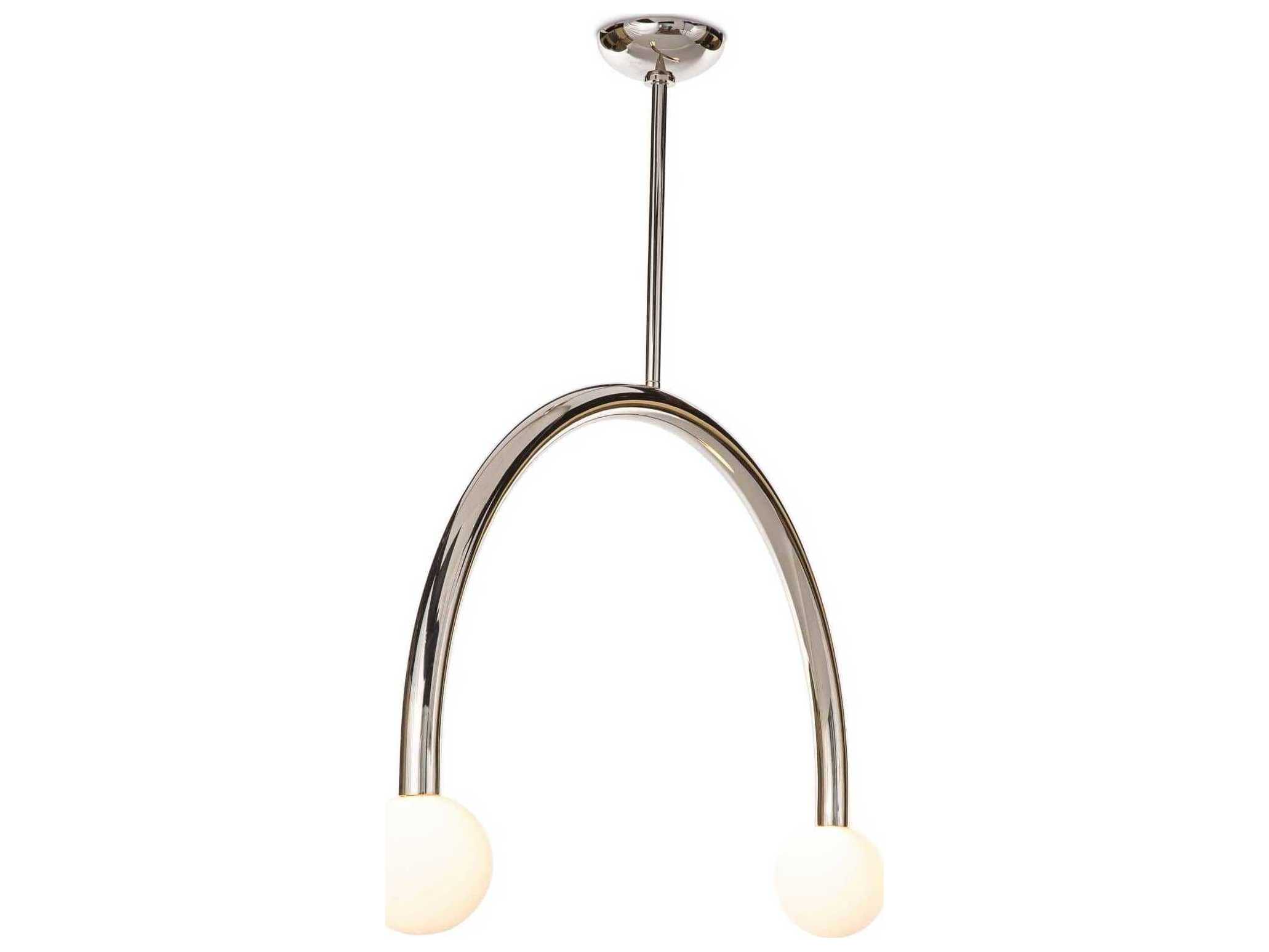 Regina Andrew Happy 2-Light Polished Nickel Glass LED Globe Pendant