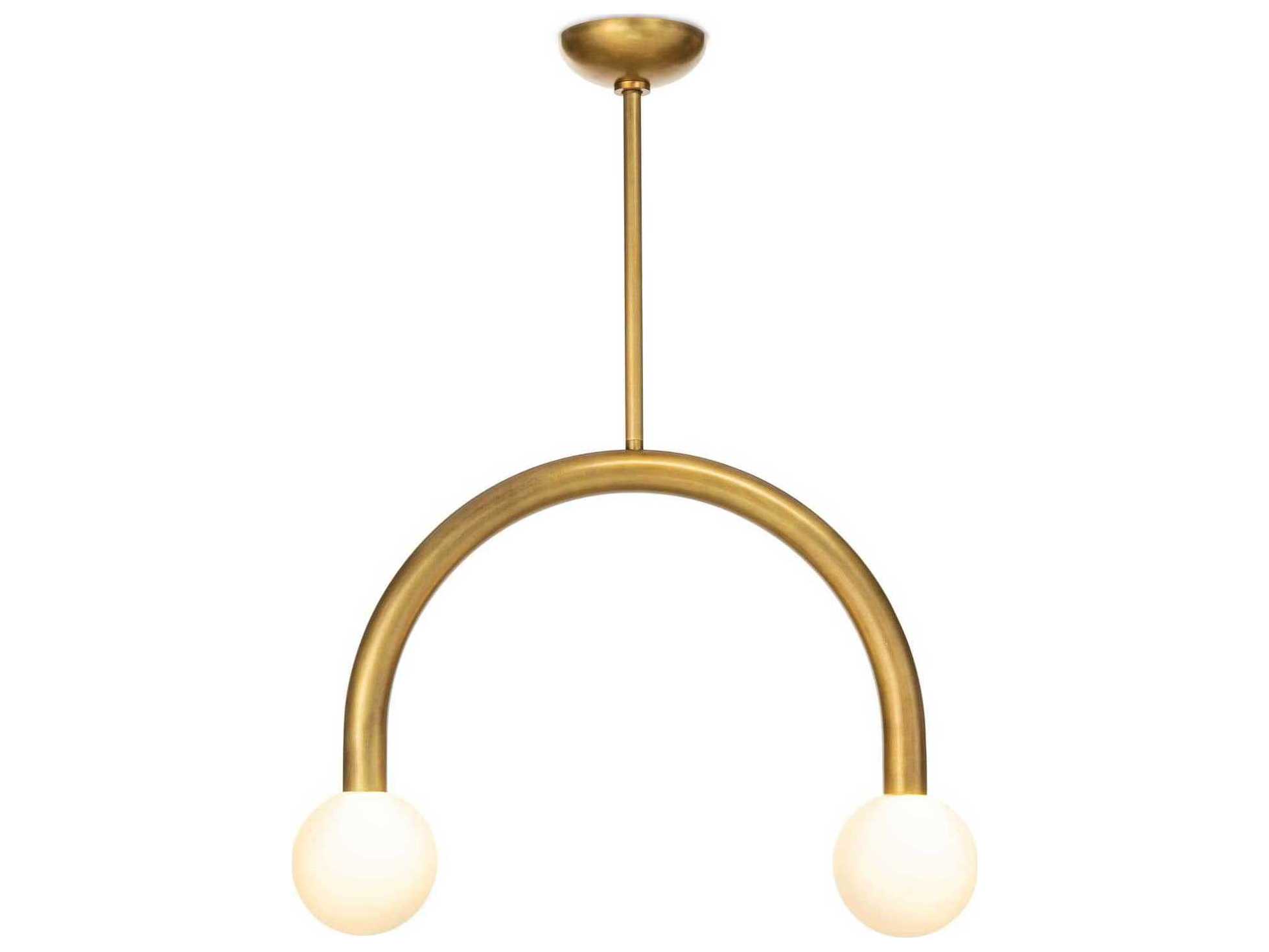 Regina Andrew Happy 2-Light Natural Brass Glass LED Globe Pendant