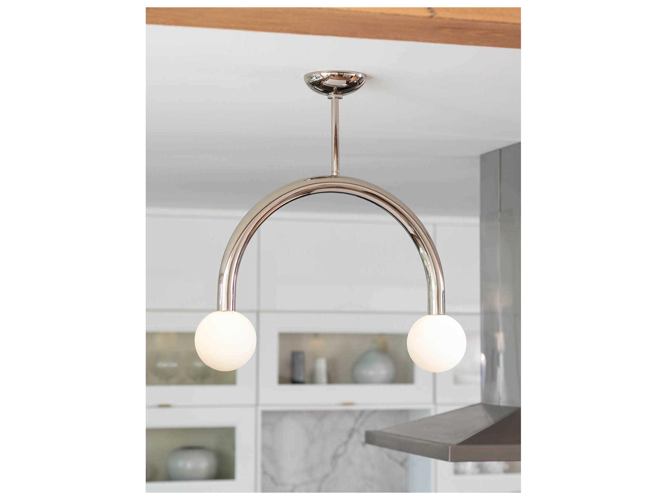 Regina Andrew Happy 2-Light Polished Nickel Glass LED Globe Pendant