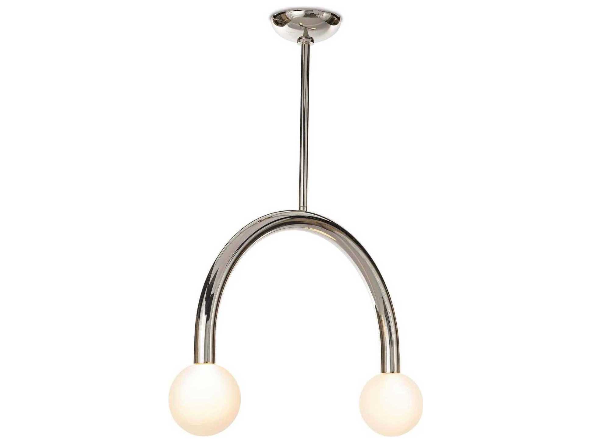 Regina Andrew Happy 2-Light Polished Nickel Glass LED Globe Pendant