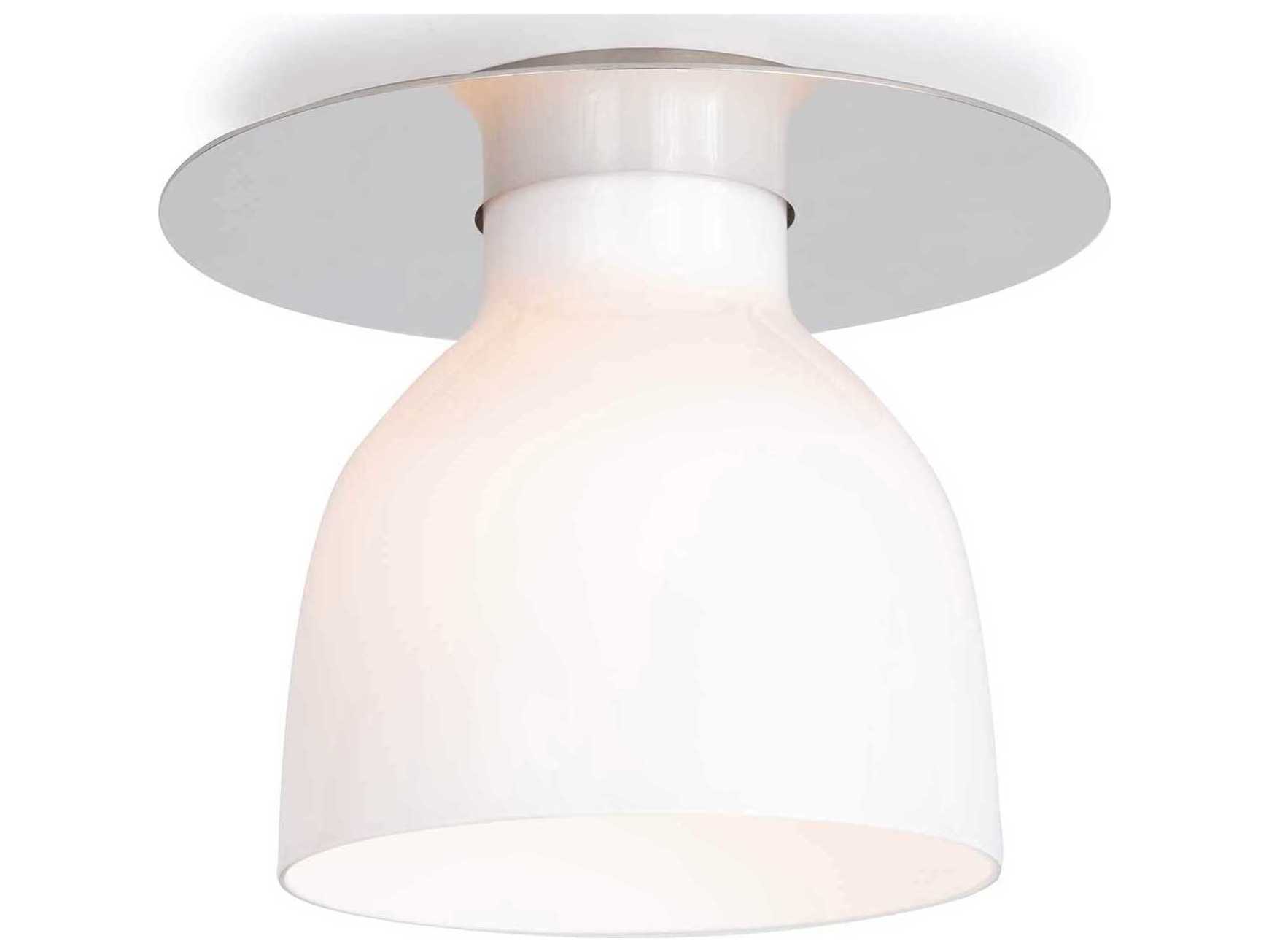 Regina Andrew Mixer 1-Light White Glass Bell Flush Mount