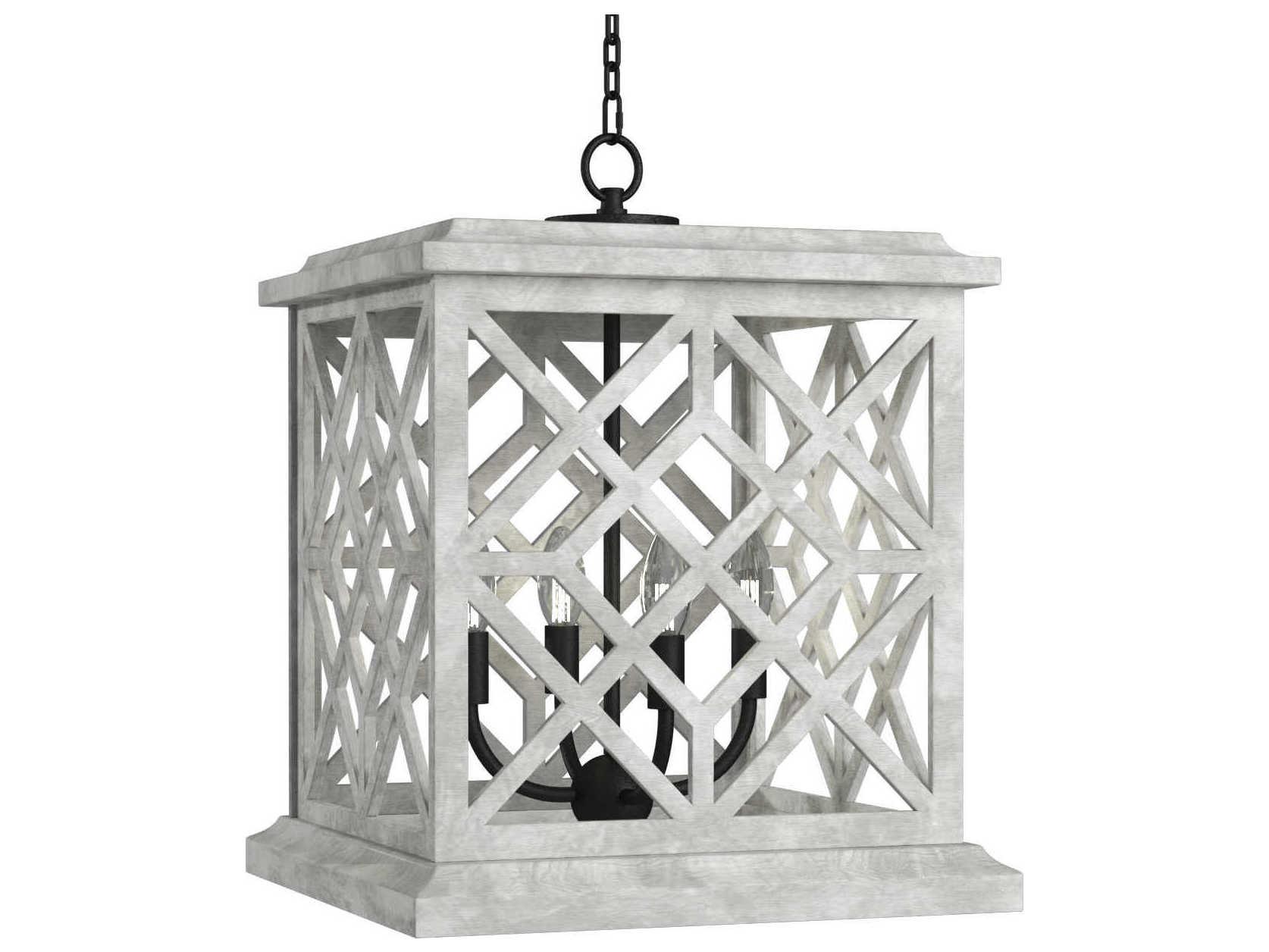 Regina Andrew 4-Light White Candelabra Lantern Chandelier