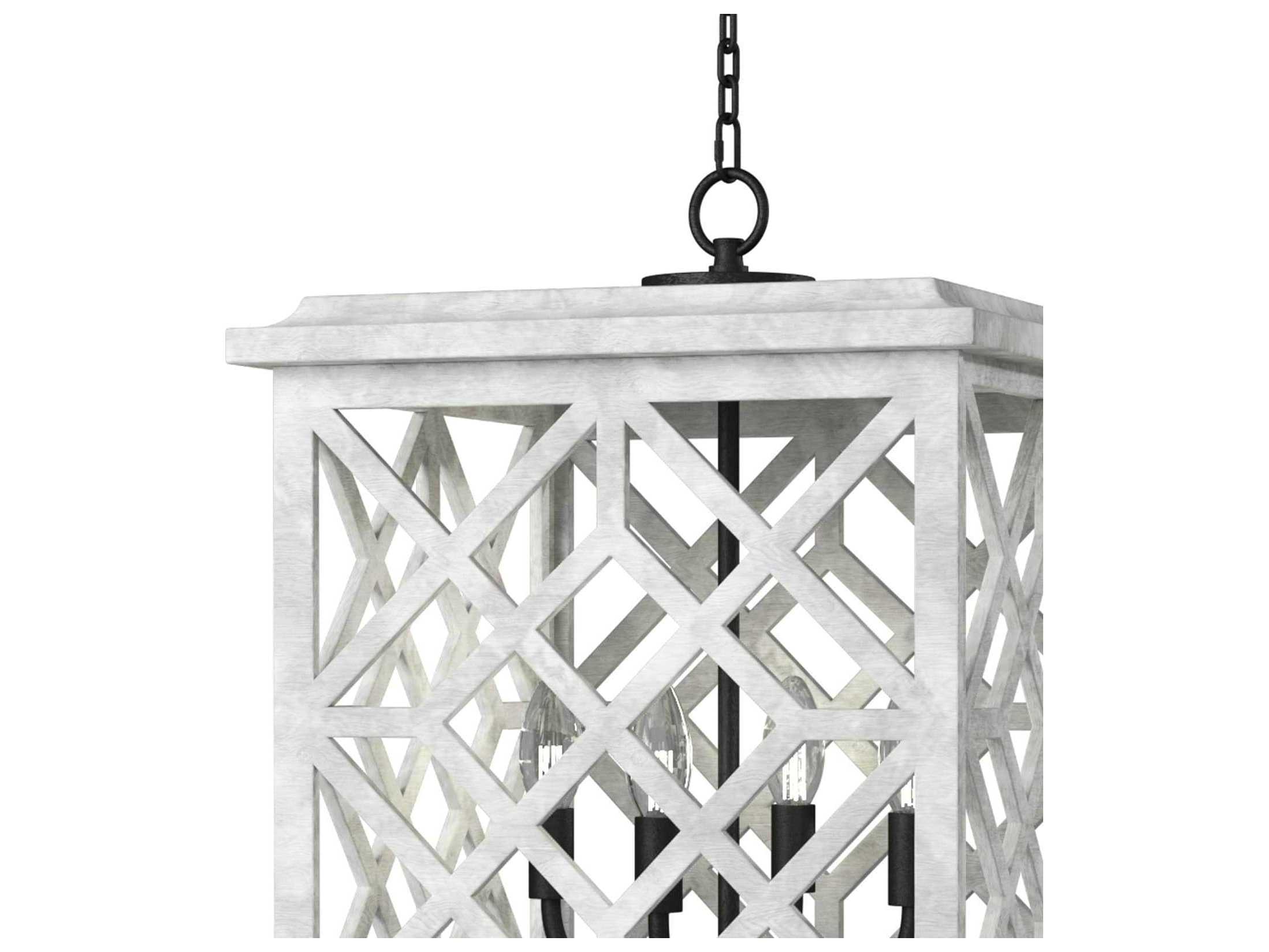 Regina Andrew 4-Light White Candelabra Lantern Chandelier