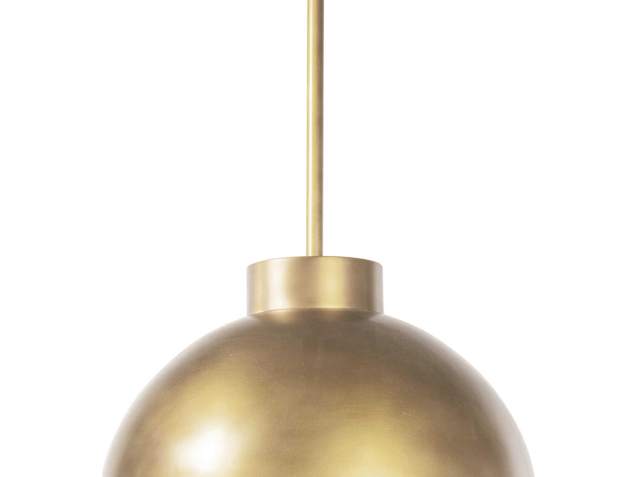 Regina Andrew Montreux 1-Light Natural Brass Glass Globe Round Pendant