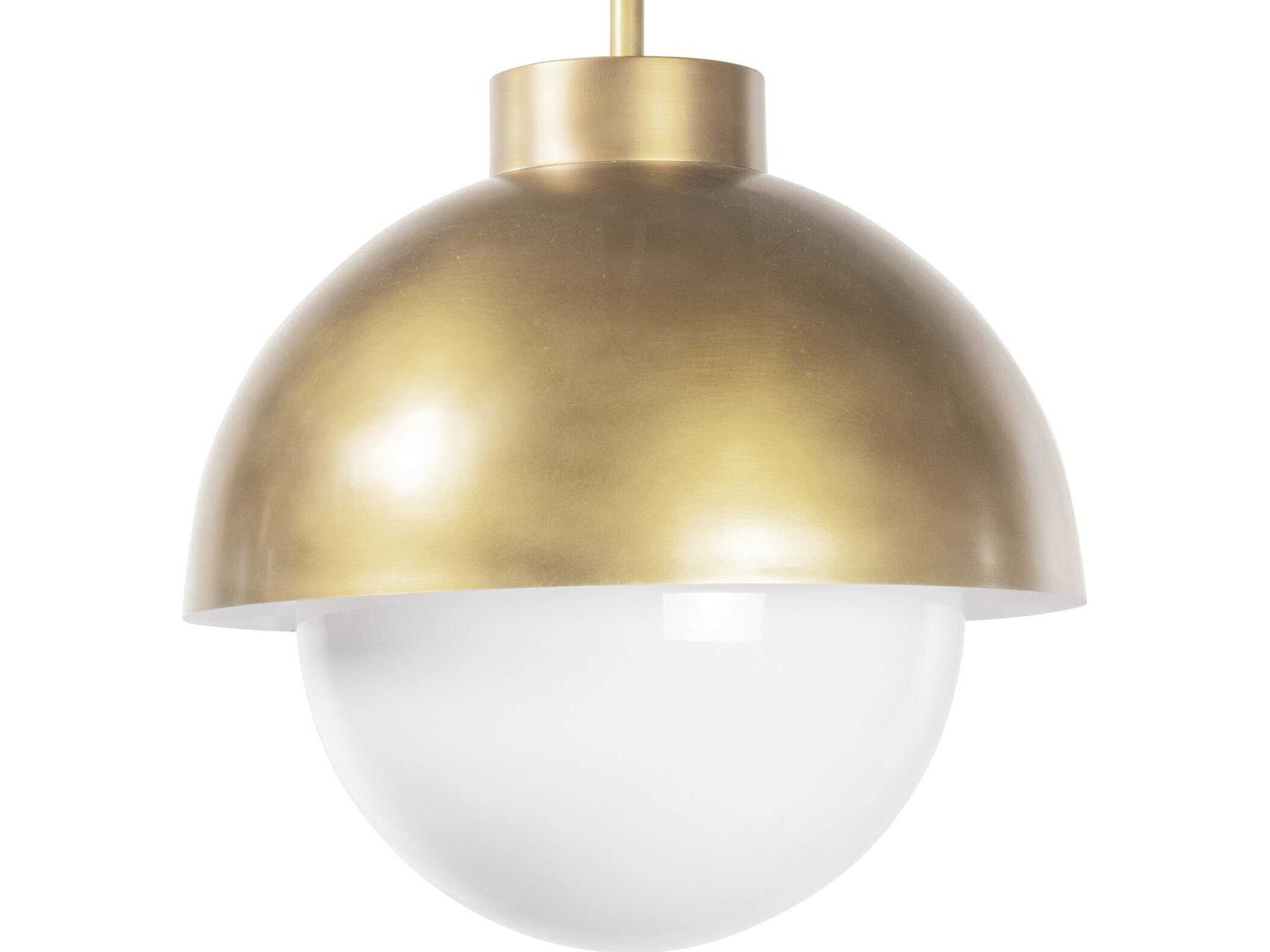 Regina Andrew Montreux 1-Light Natural Brass Glass Globe Round Pendant