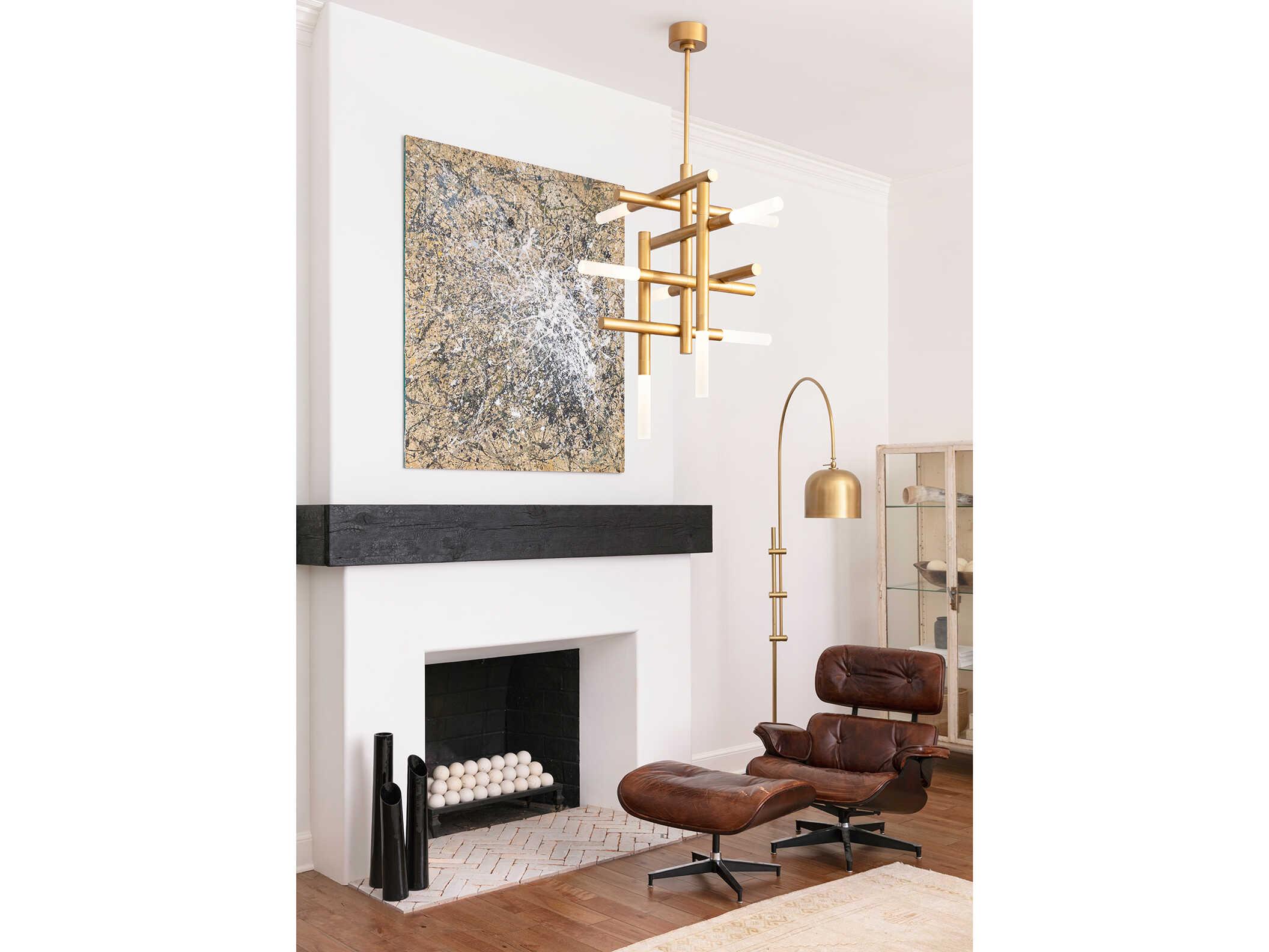 Regina Andrew Cass 8-Light Natural Brass Geometric Chandelier