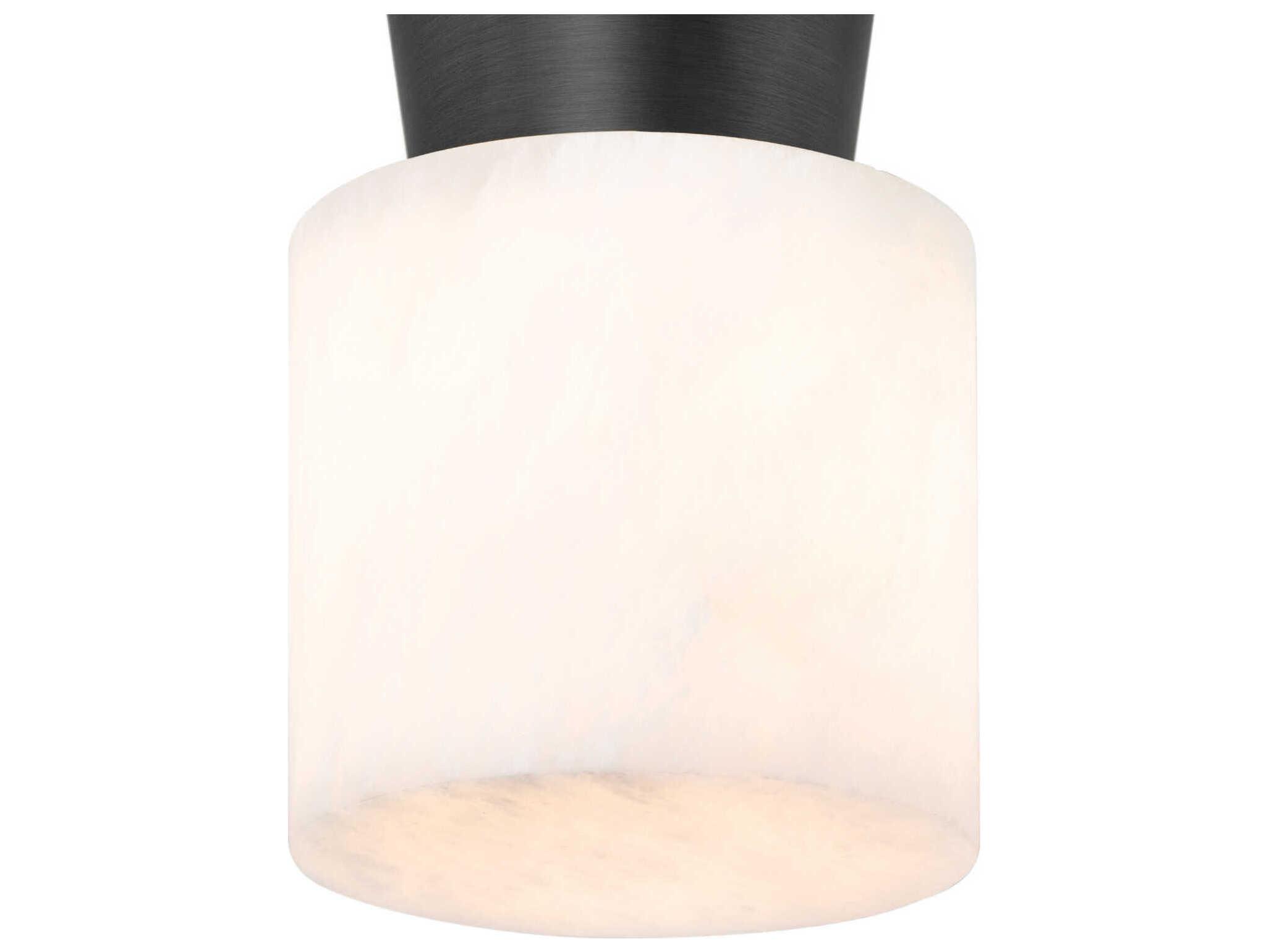 Regina Andrew 1-Light Natural Stone Bronze Cylinder Flush Mount