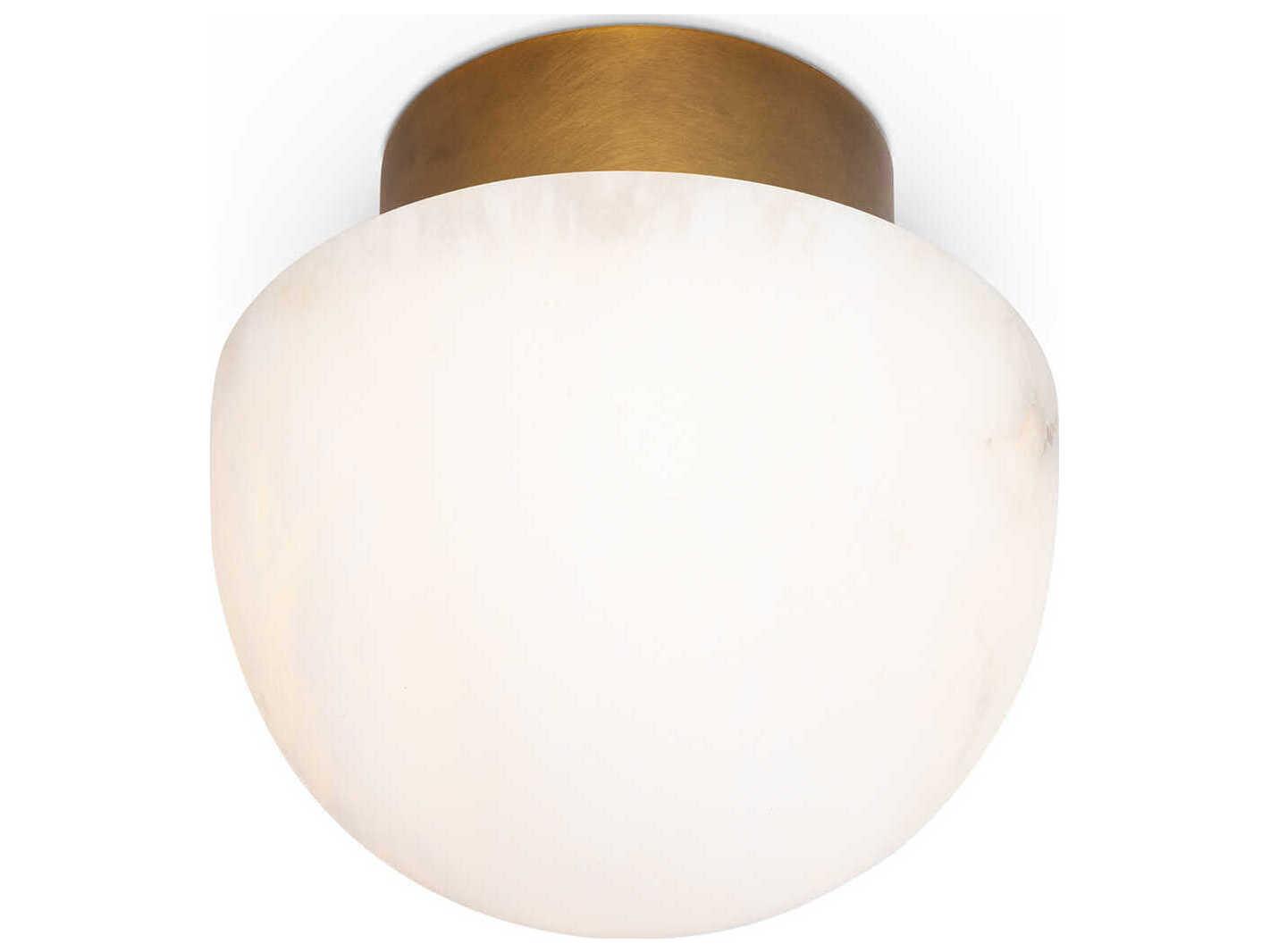 Regina Andrew Parker 1-Light Natural Stone Brass LED Bowl Flush Mount