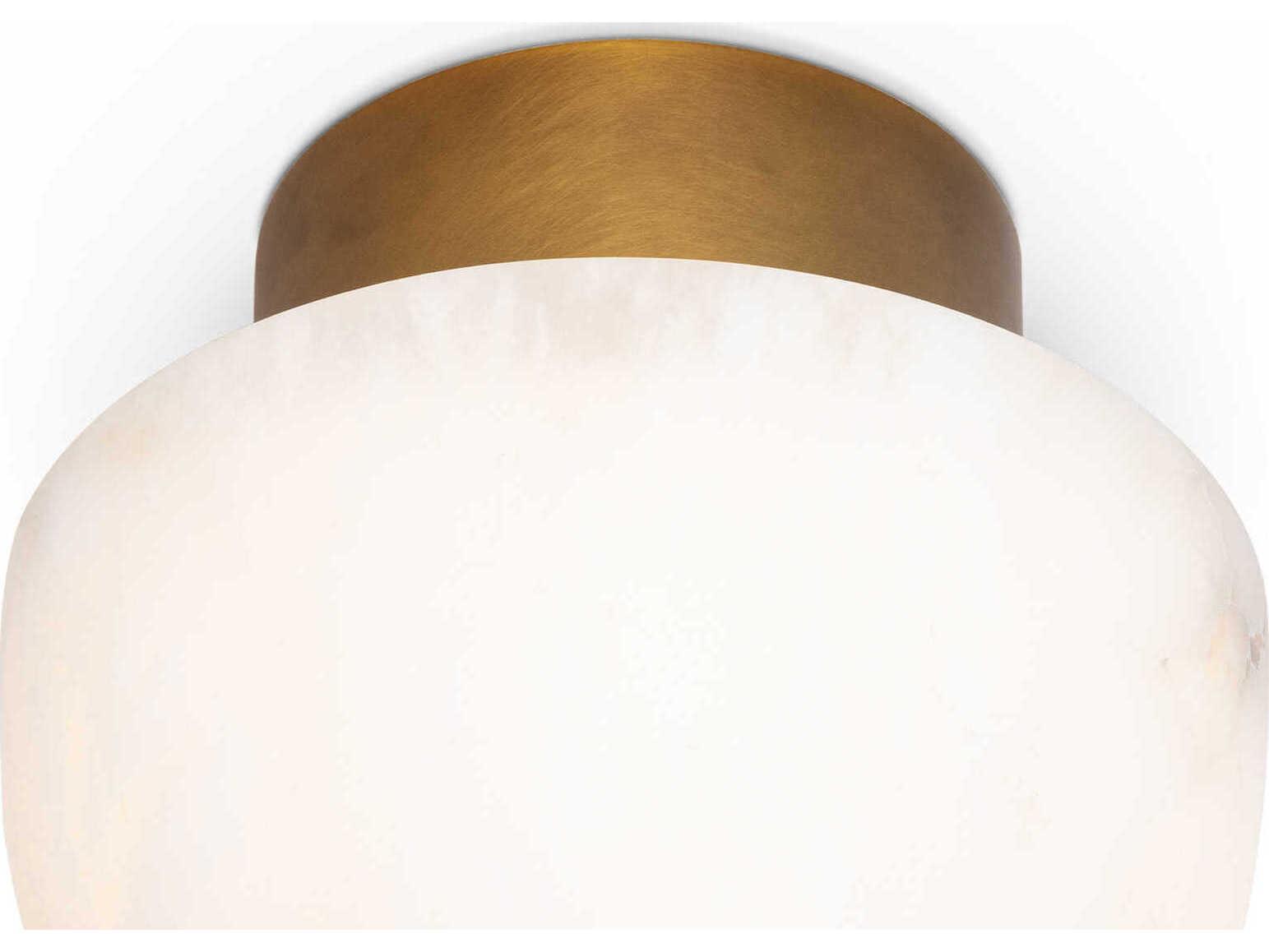 Regina Andrew Parker 1-Light Natural Stone Brass LED Bowl Flush Mount