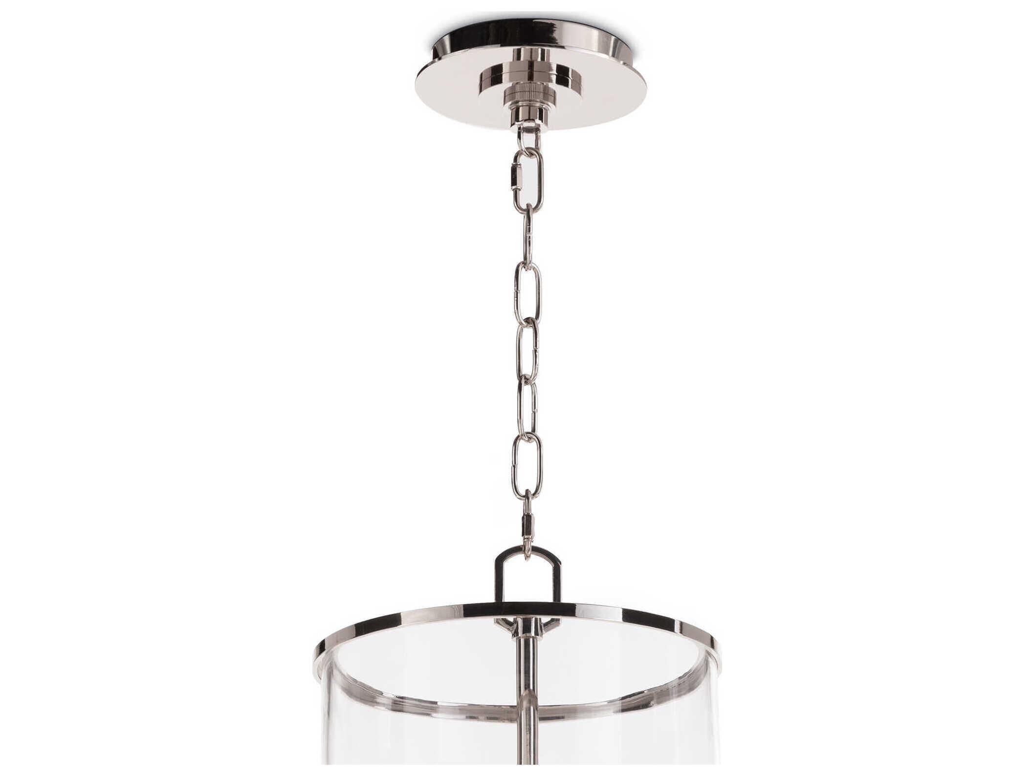 Regina Andrew Adria 3-Light Polished Nickel Glass Cylinder Mini Pendant
