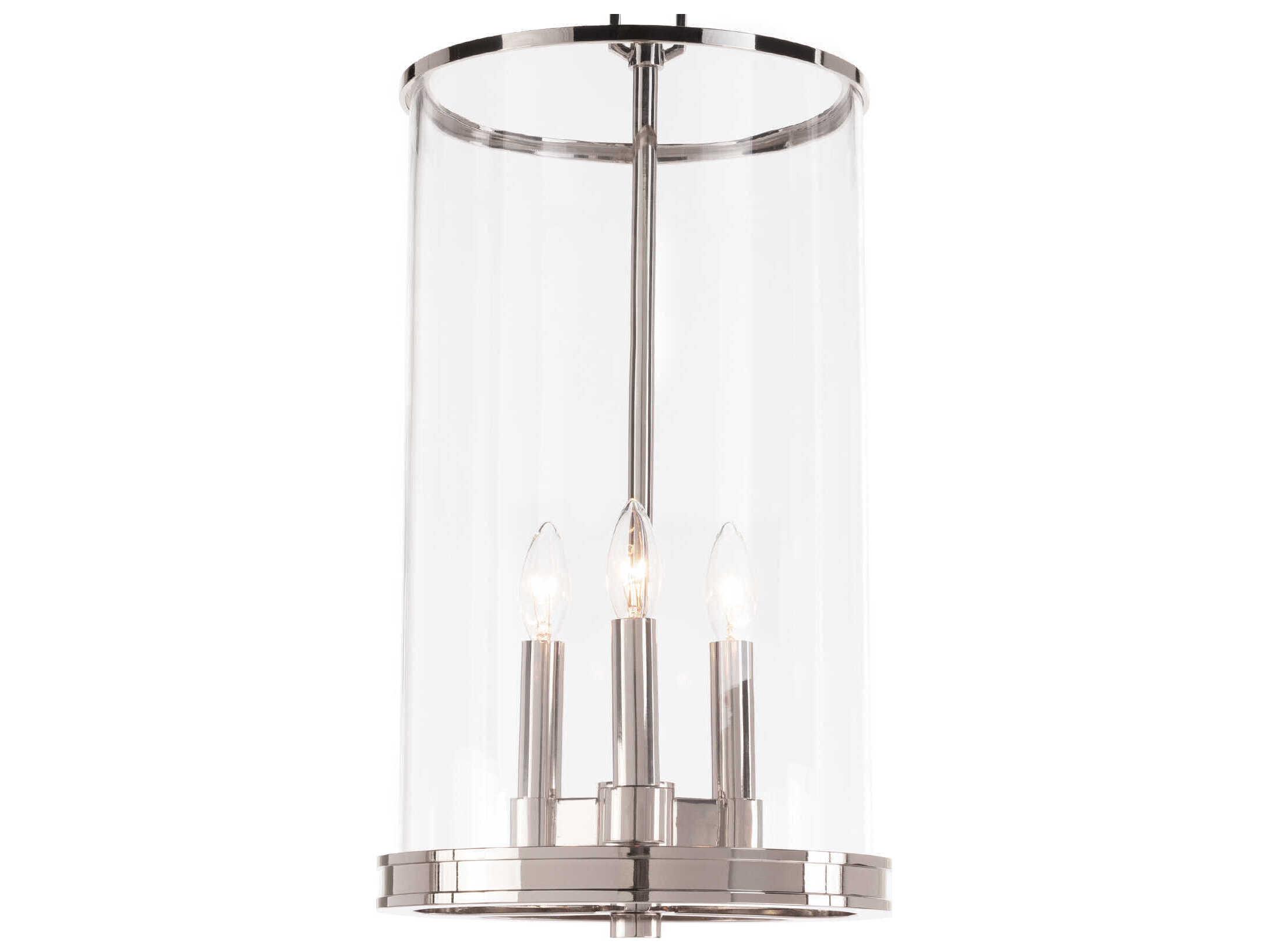Regina Andrew Adria 3-Light Polished Nickel Glass Cylinder Mini Pendant