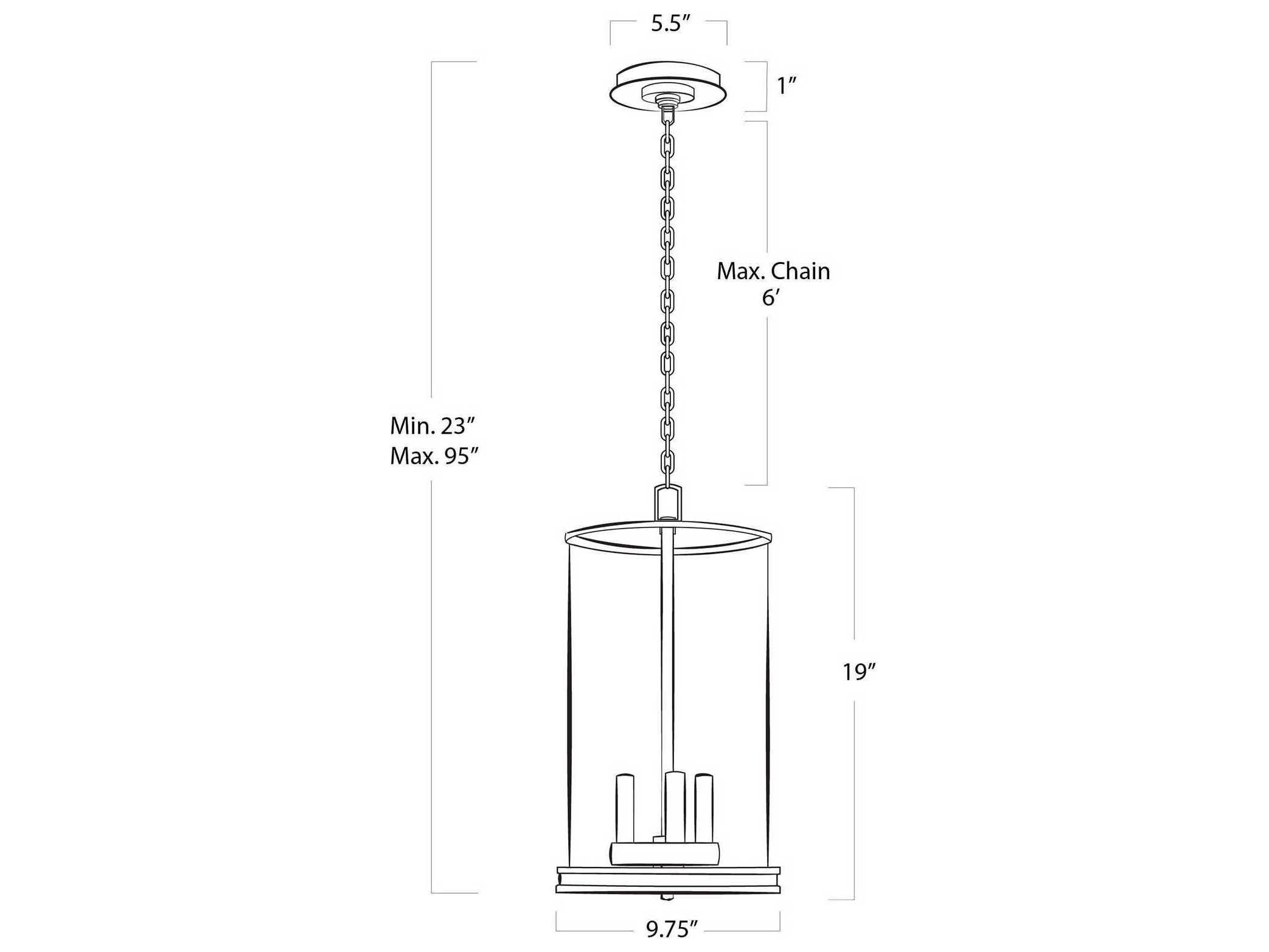 Regina Andrew Adria 3-Light Polished Nickel Glass Cylinder Mini Pendant