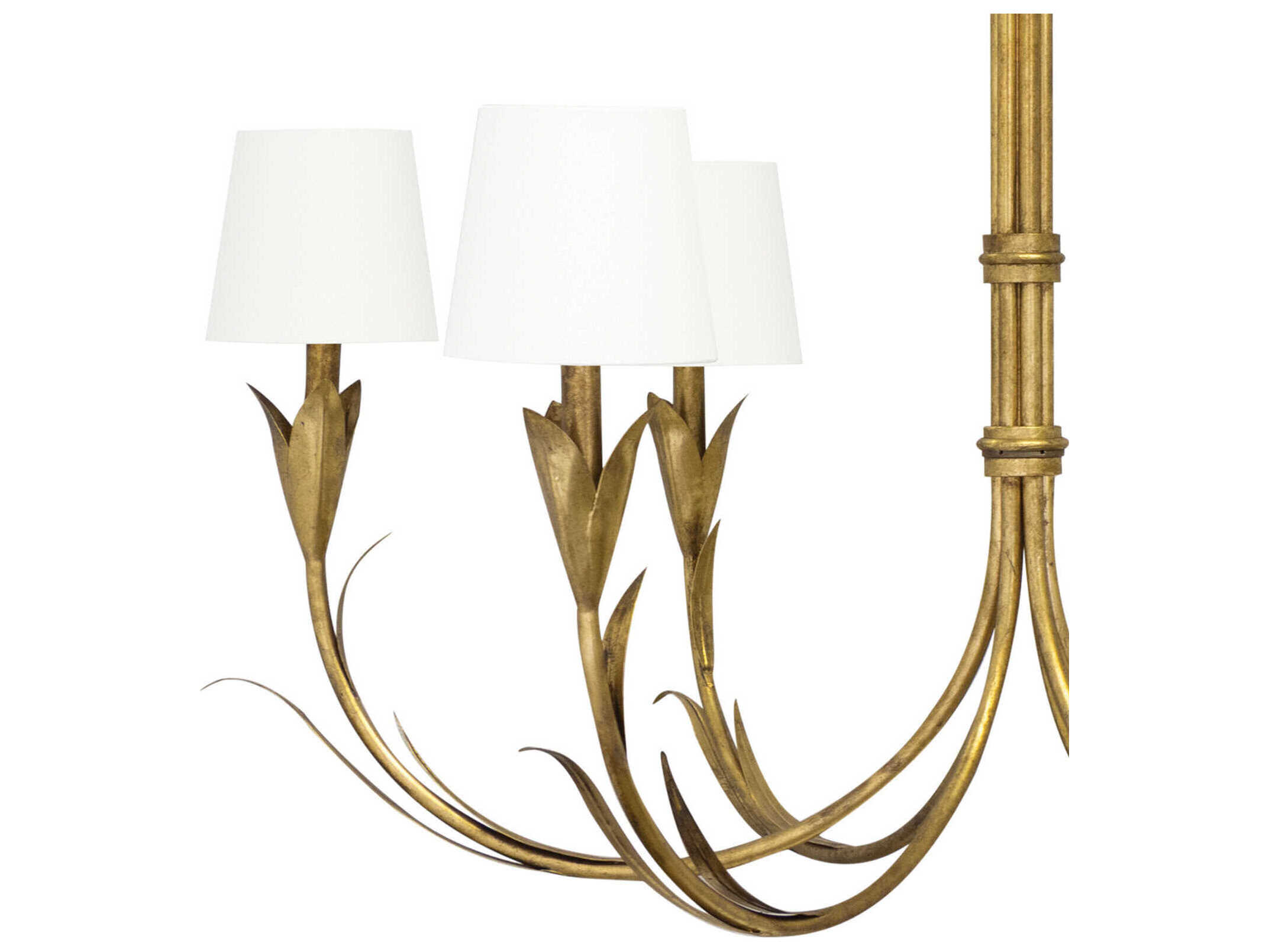 Regina Andrew River Reed 6-Light Antique Gold Leaf Candelabra Chandelier