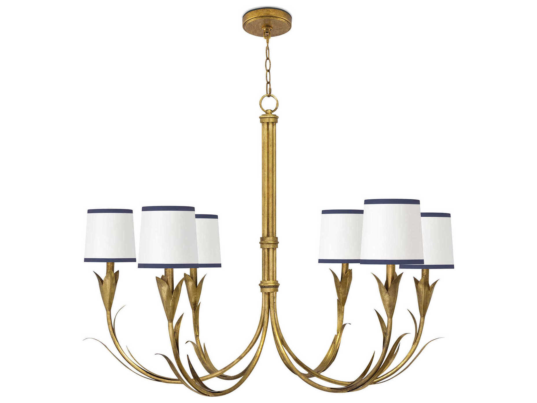 Regina Andrew River Reed 6-Light Antique Gold Leaf Chandelier