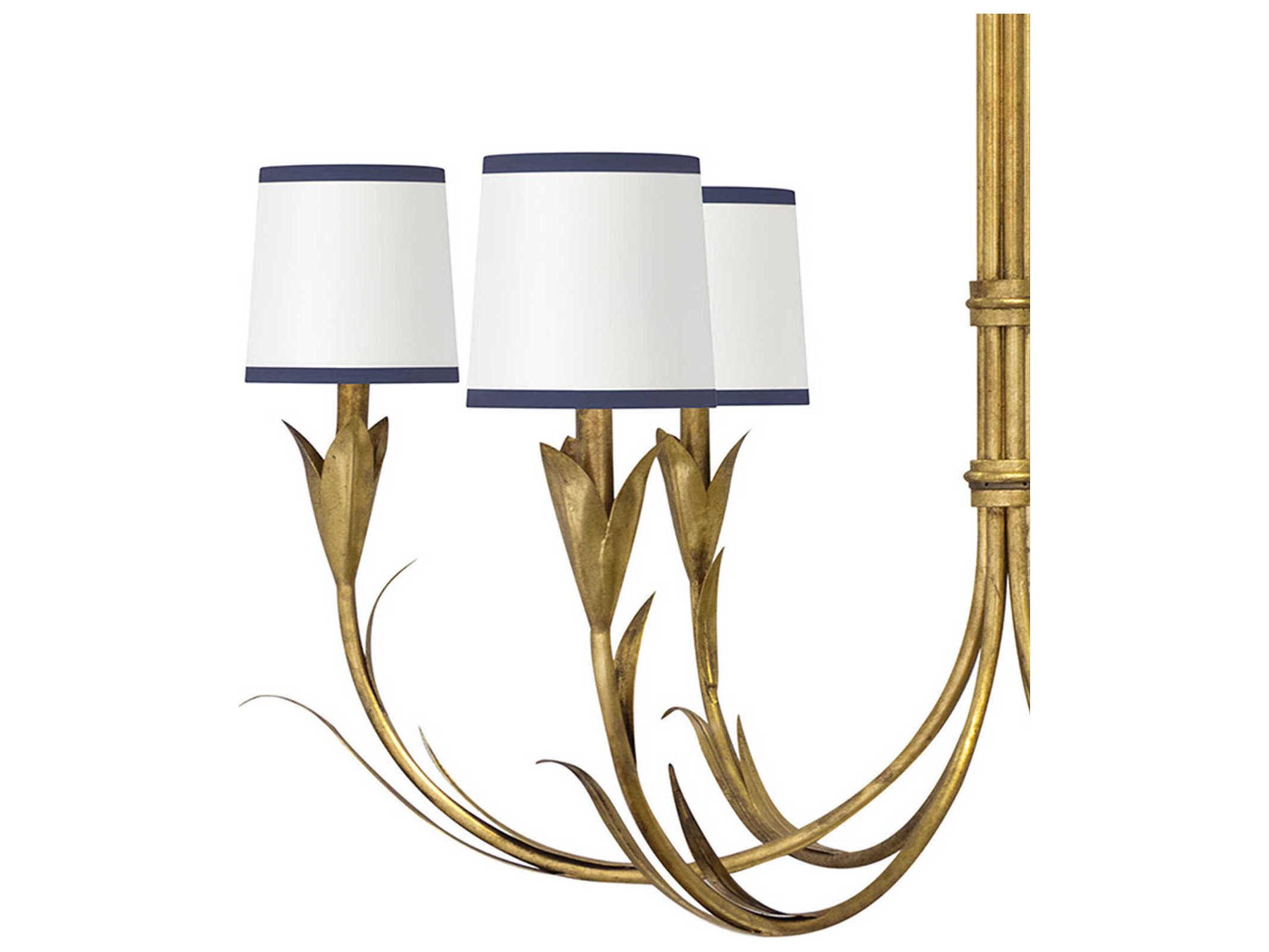 Regina Andrew River Reed 6-Light Antique Gold Leaf Chandelier