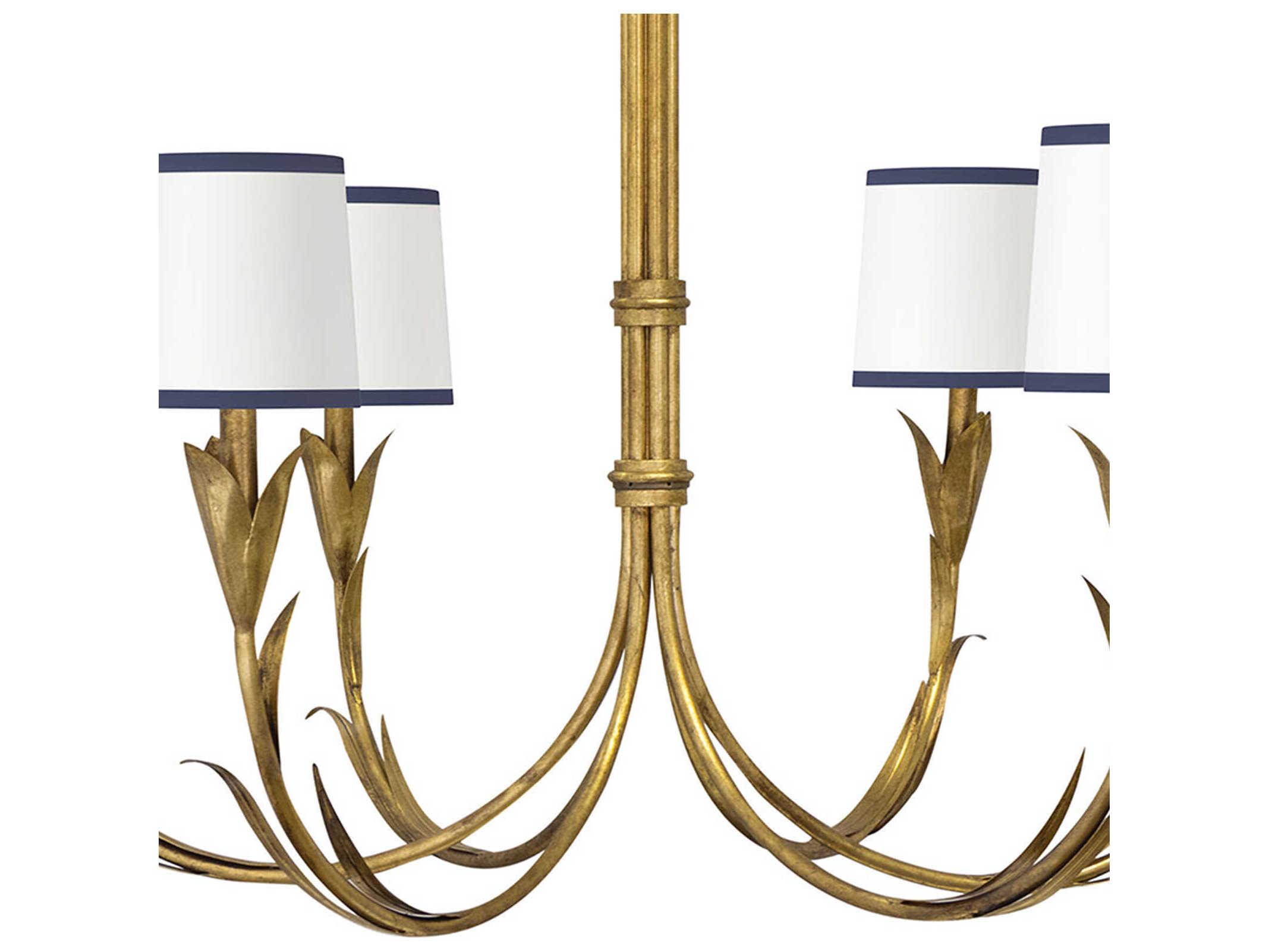 Regina Andrew River Reed 6-Light Antique Gold Leaf Chandelier