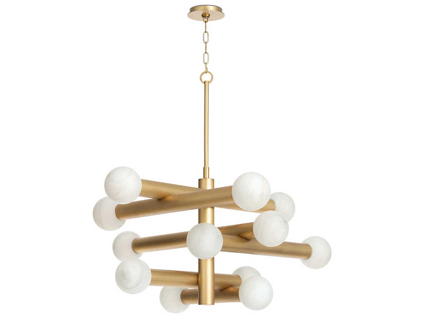 Regina Andrew Dion 12-Light Natural Brass Globe Tiered Chandelier