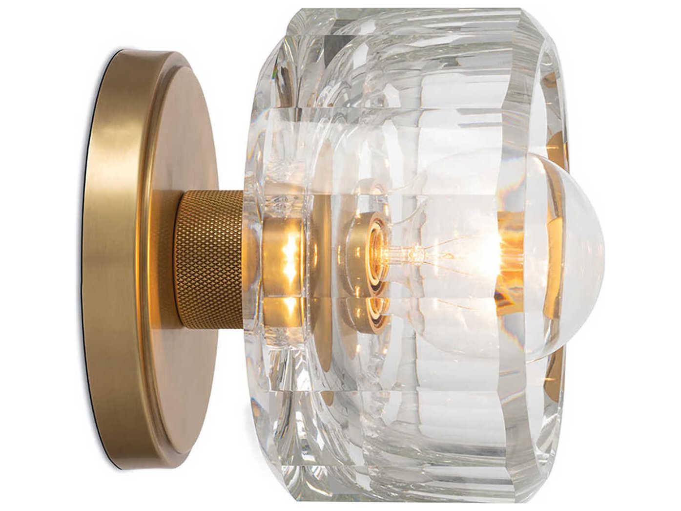 Regina Andrew Bijoux 1-Light Clear Brass Cylinder Semi Flush Mount