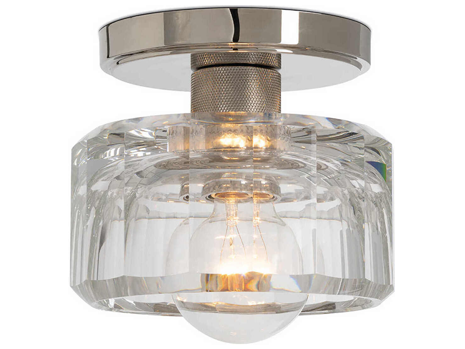 Regina Andrew Bijoux 1-Light Nickel Cylinder Semi Flush Mount