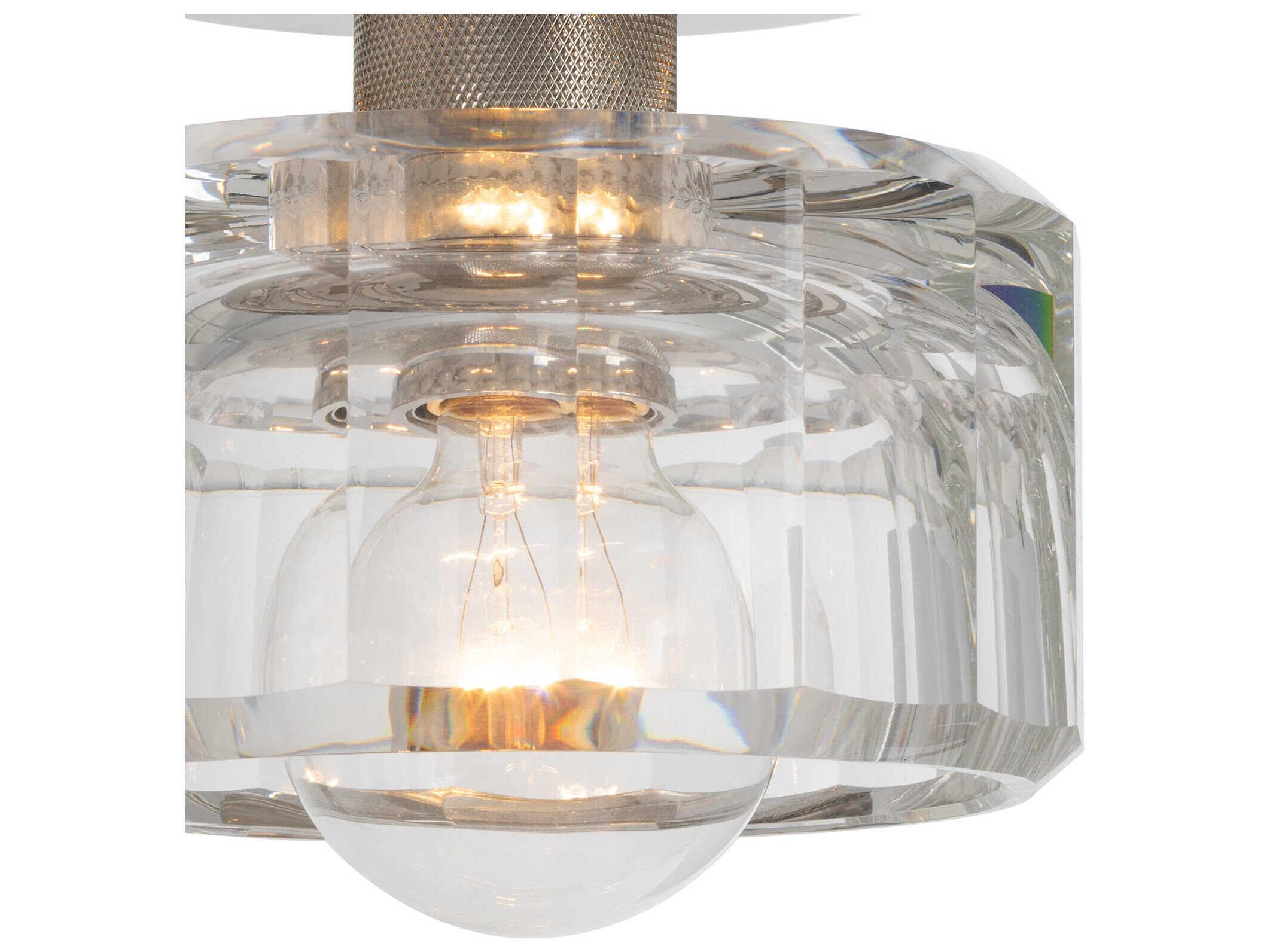 Regina Andrew Bijoux 1-Light Nickel Cylinder Semi Flush Mount