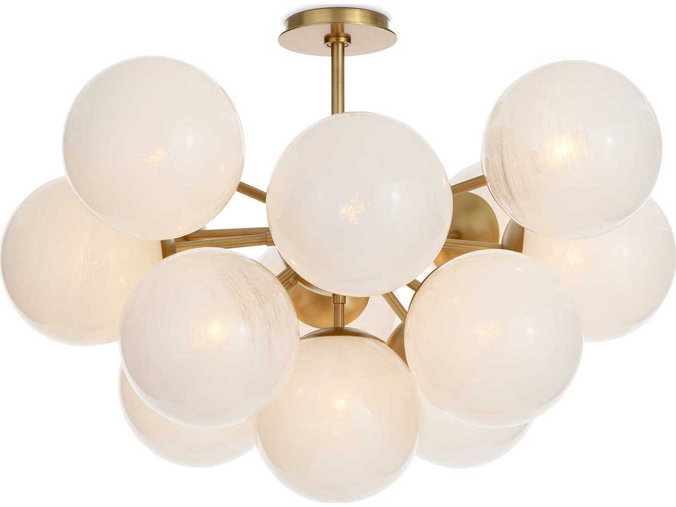 Regina Andrew Shine 13-Light Natural Brass Globe Semi Flush Mount