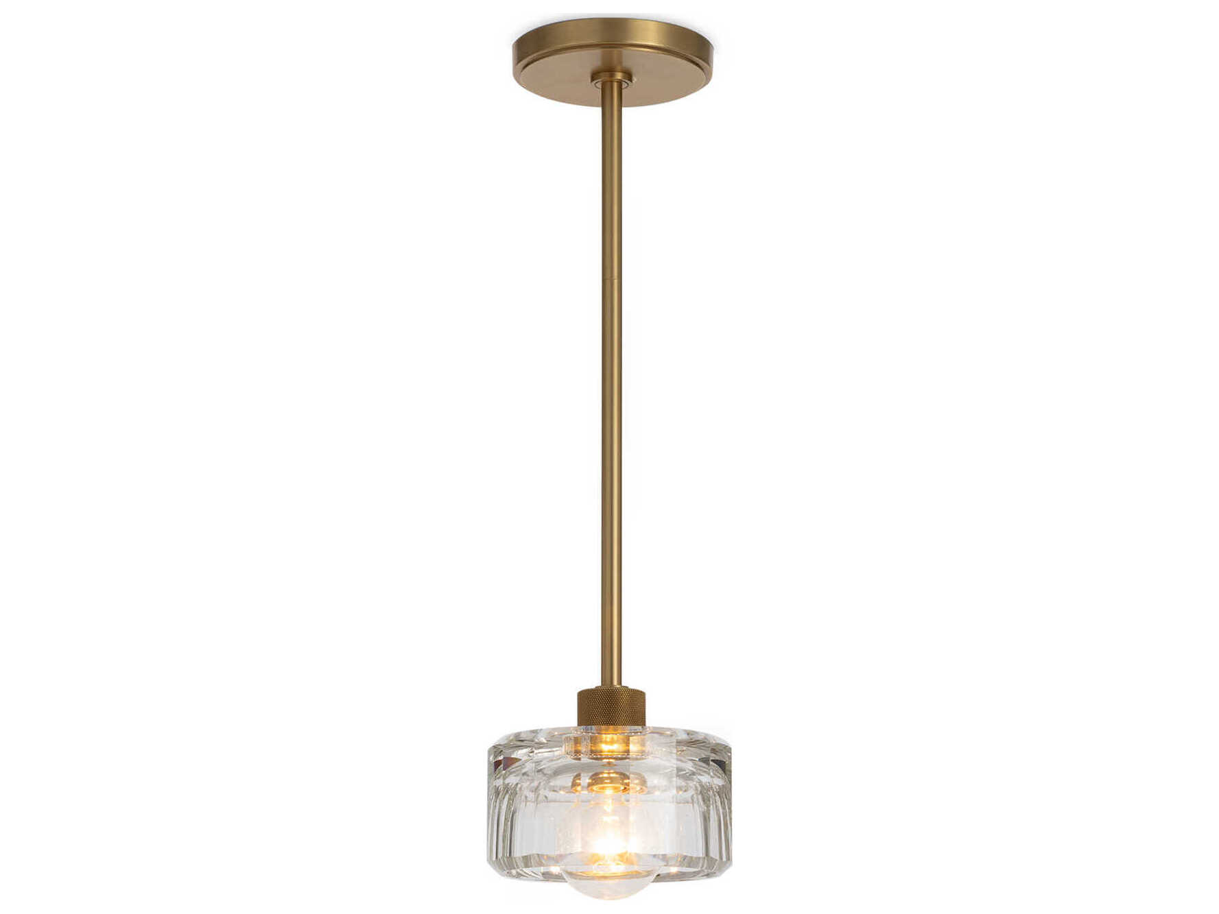 Regina Andrew Bijoux 1-Light Clear Brass Cylinder Mini Pendant