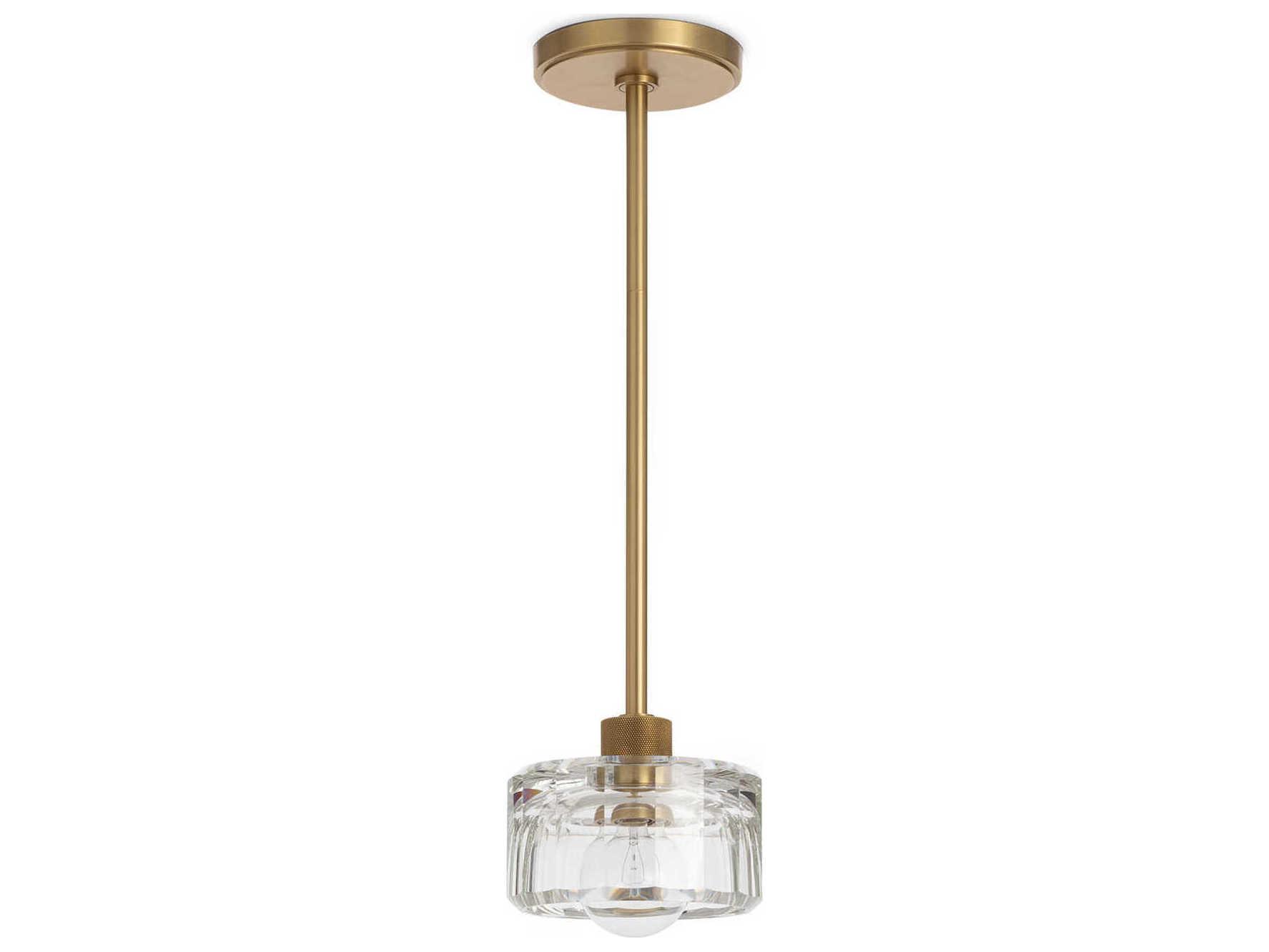 Regina Andrew Bijoux 1-Light Clear Brass Cylinder Mini Pendant