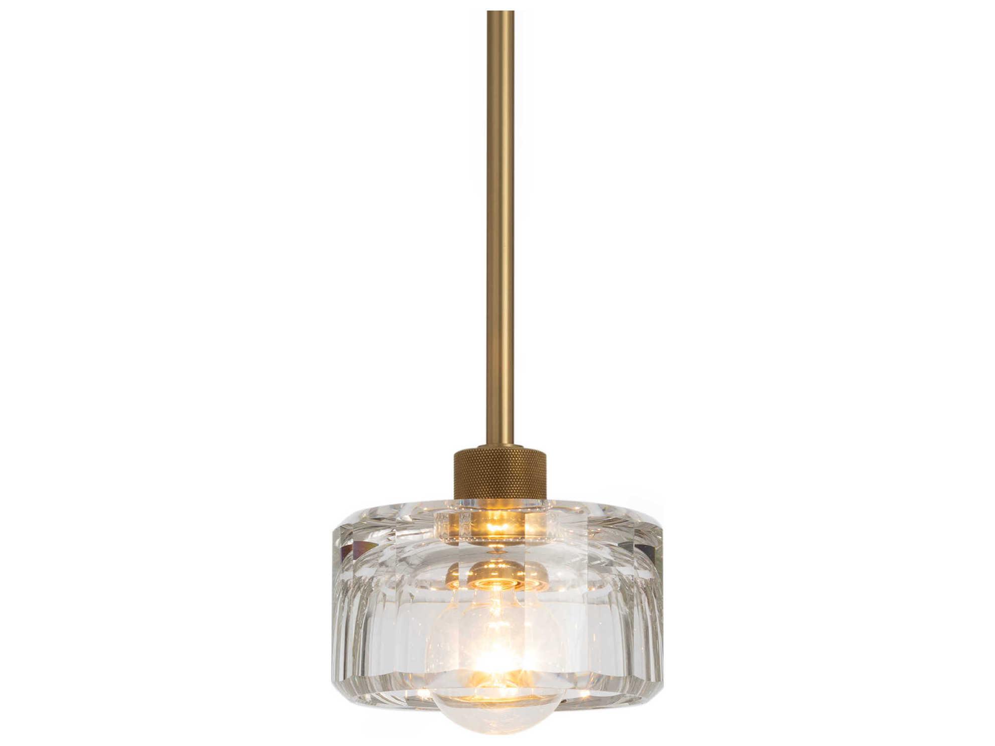 Regina Andrew Bijoux 1-Light Clear Brass Cylinder Mini Pendant