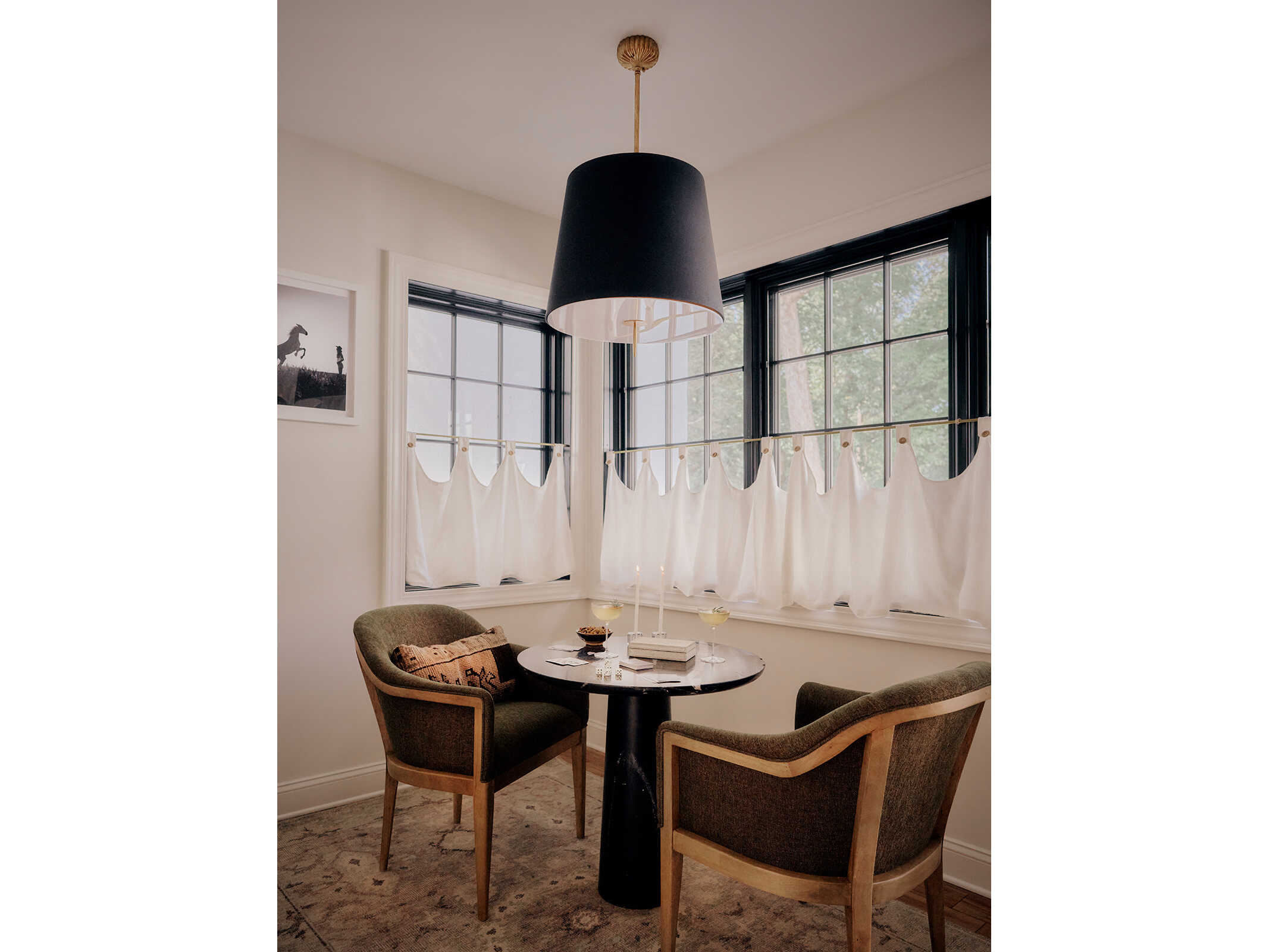 Regina Andrew Clove 2-Light Antique Gold Leaf Black Pendant