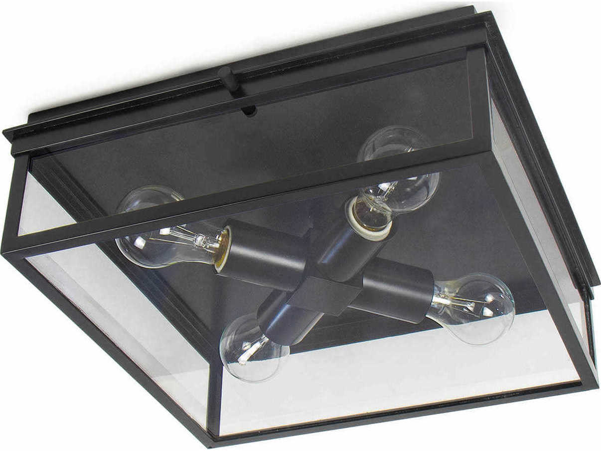 Regina Andrew Sydney 4-Light Black Glass Geometric Flush Mount