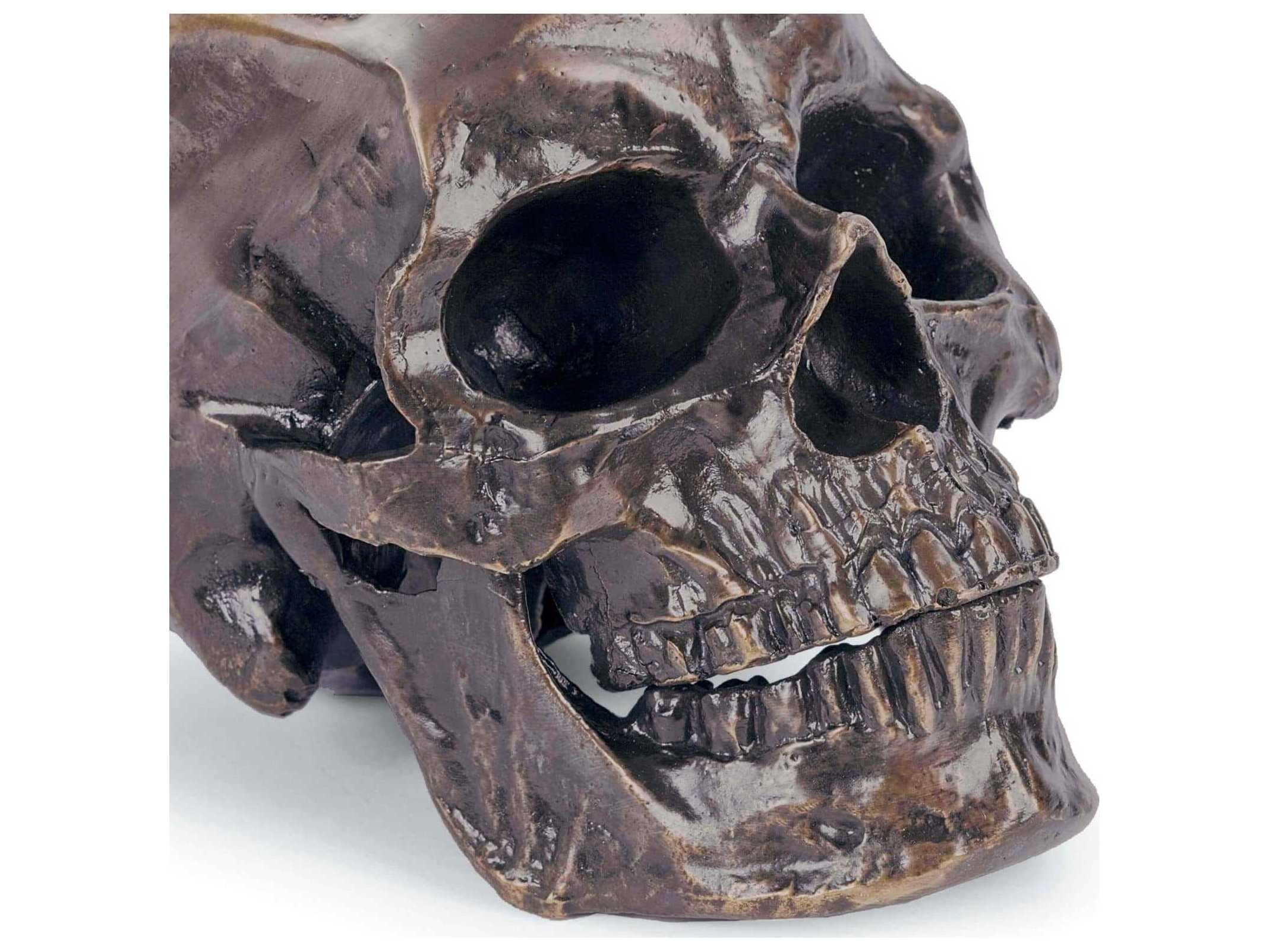 Regina Andrew Bronze Metal Skull Sculpture