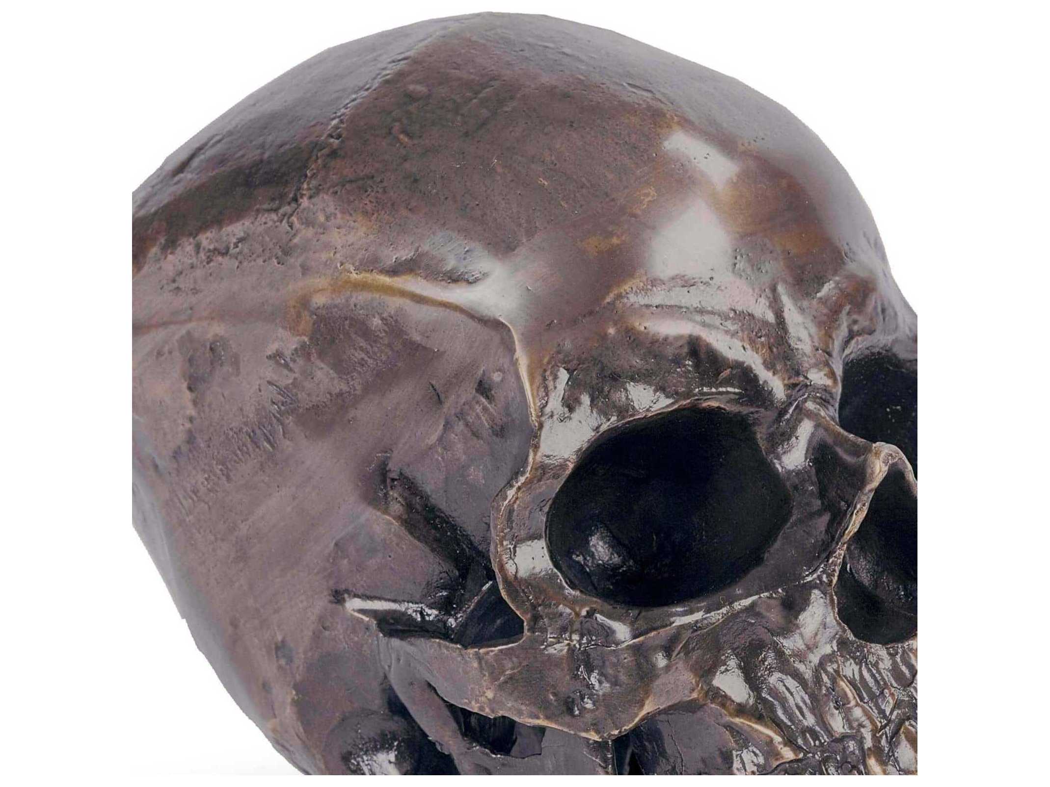 Regina Andrew Bronze Metal Skull Sculpture