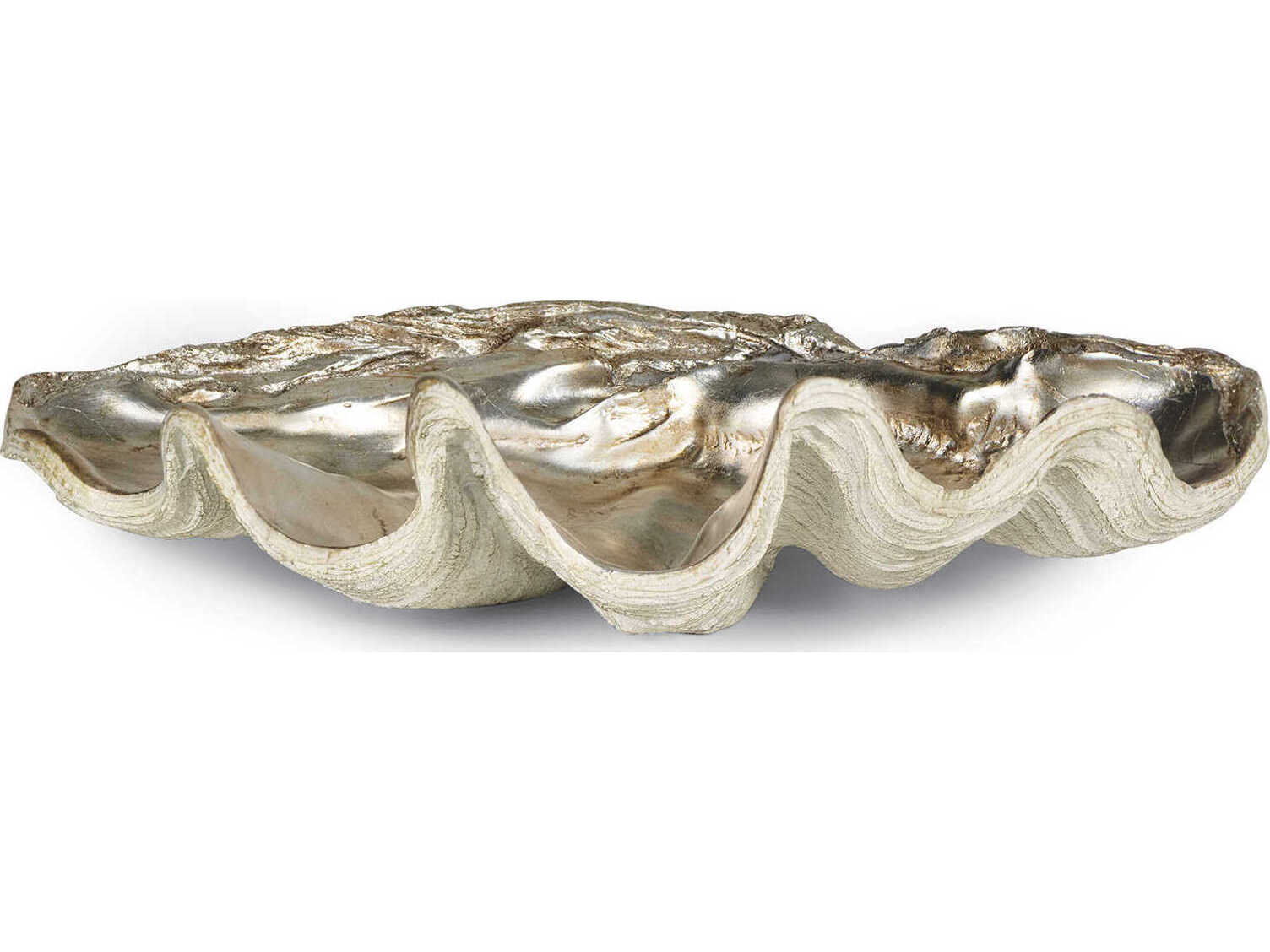 Regina Andrew Clam Ambered Silver Leaf Decorative Bowl