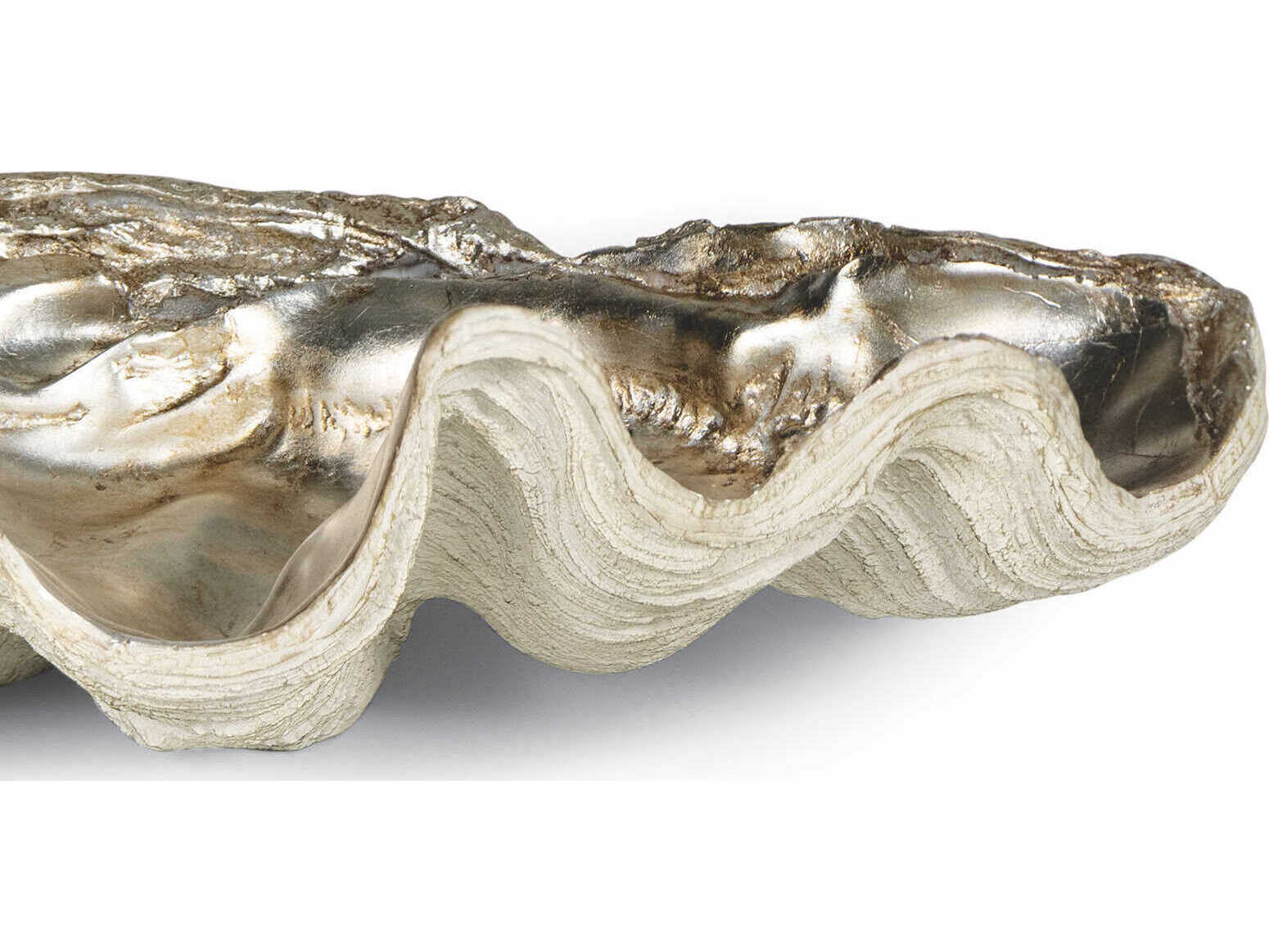 Regina Andrew Clam Ambered Silver Leaf Decorative Bowl