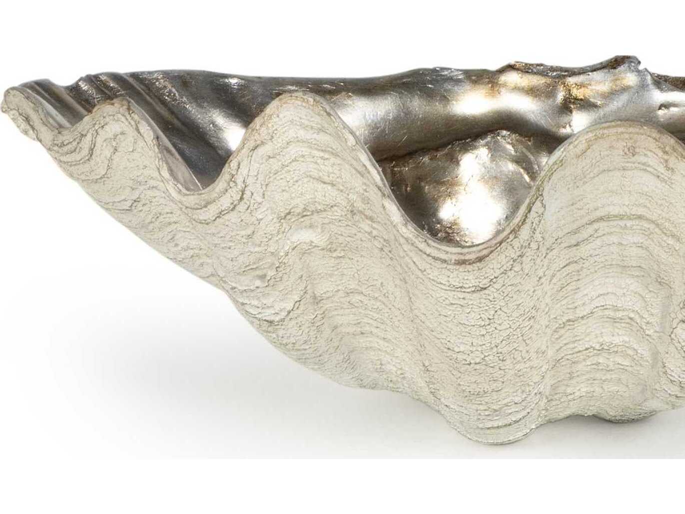 Regina Andrew Clam Ambered Silver Leaf Decorative Bowl