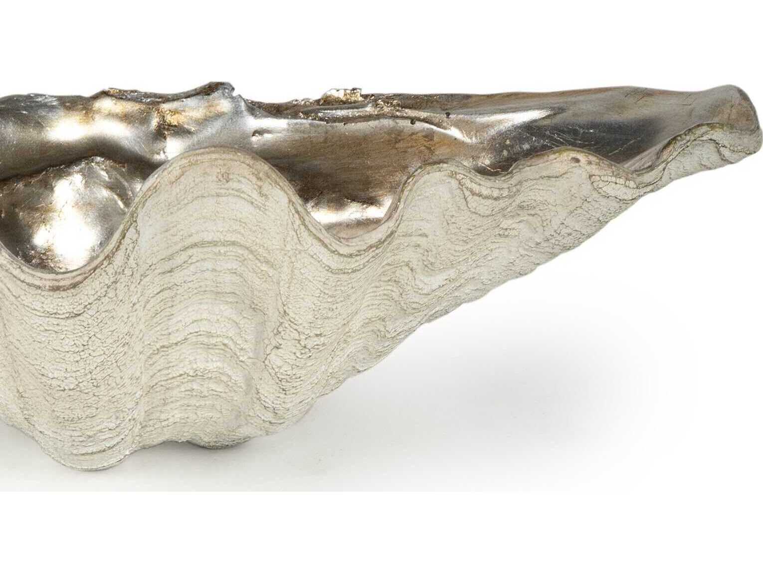 Regina Andrew Clam Ambered Silver Leaf Decorative Bowl