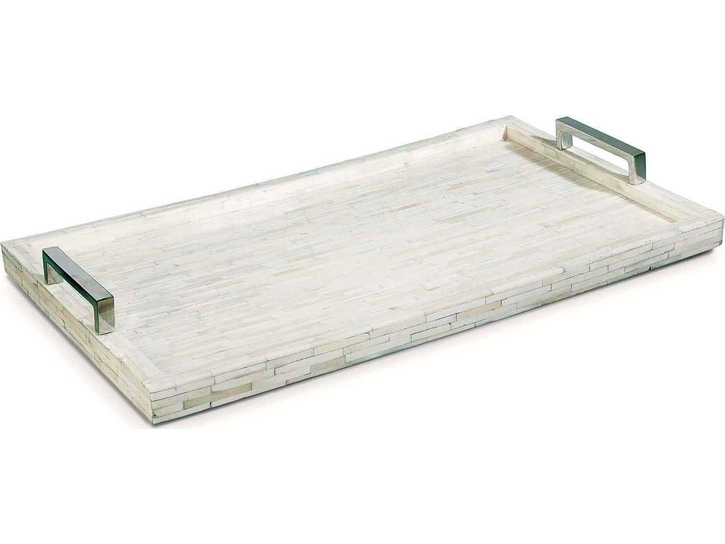 Regina Andrew White Bone and Nickel Serving Tray