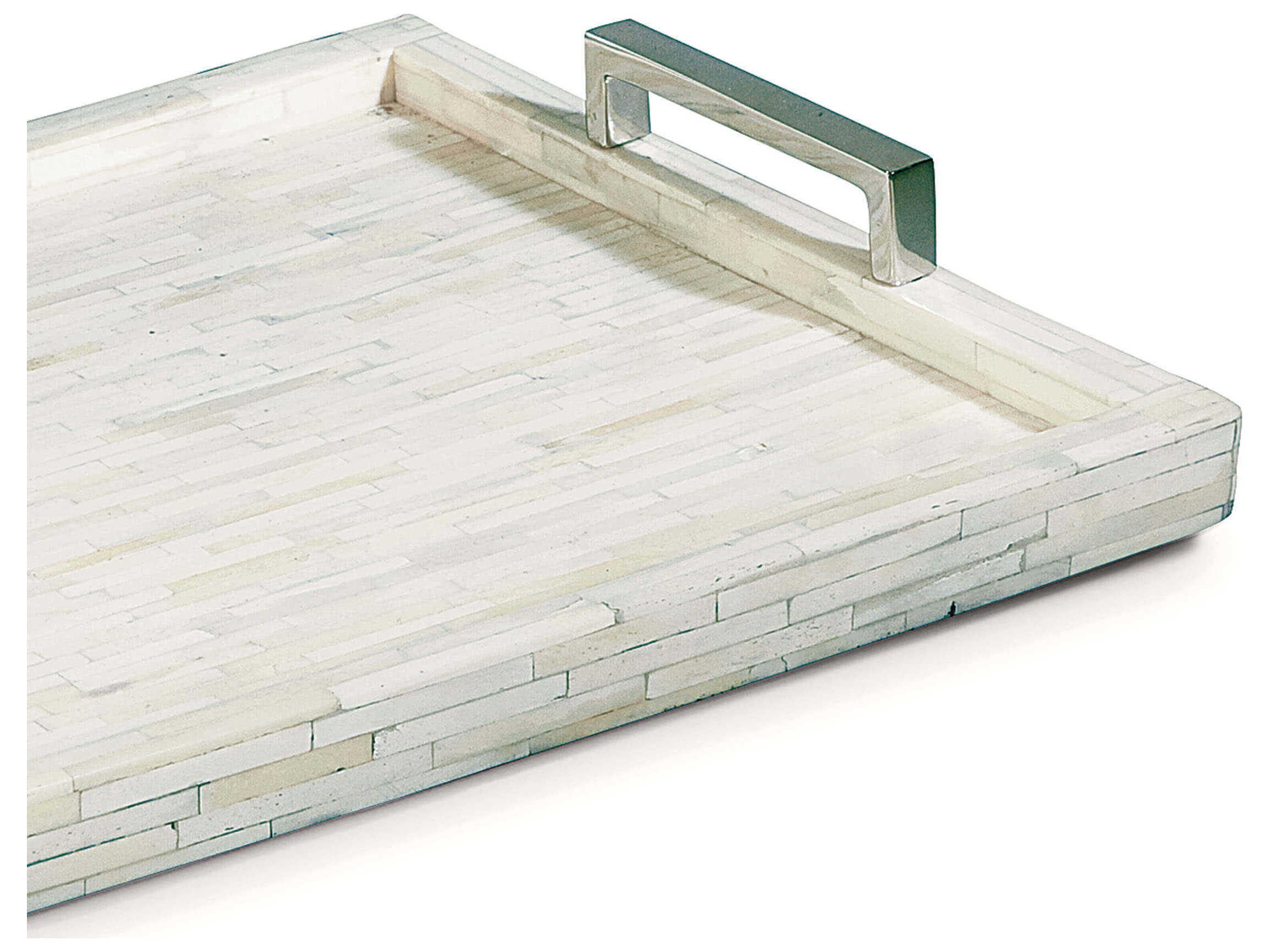 Regina Andrew White Bone and Nickel Serving Tray