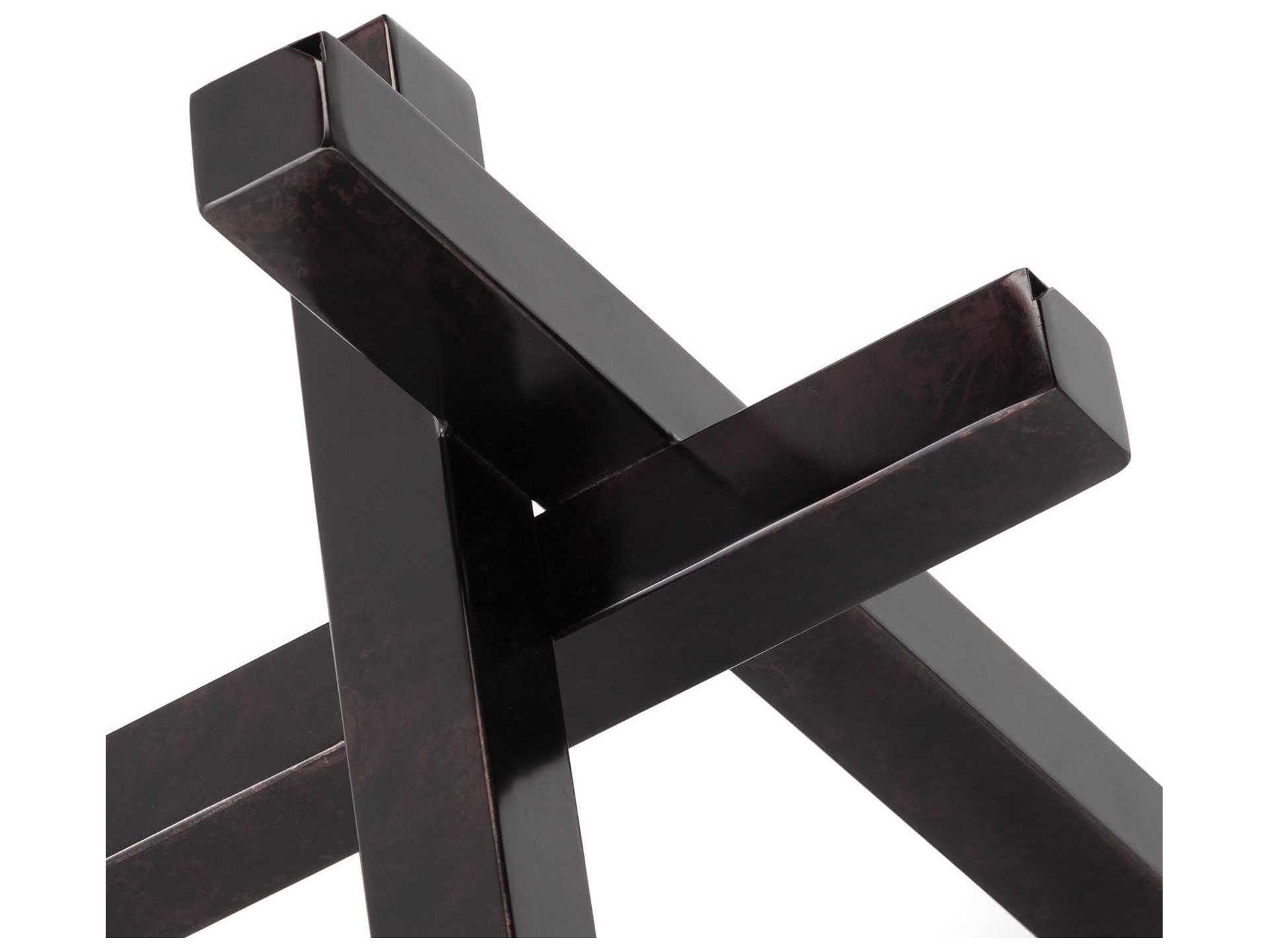 Regina Andrew Blackened Zinc Intersecting Sculpture